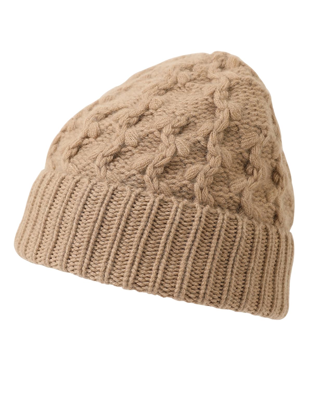 YUONNY Donna Cappello Beanie a Maglia con Risvolto in Tinta Unita, Uomo Berretto a Cranio Morbido e Caldo Autunno Inverno, 30% Cashmere e 70% Lana, Casual Skull Cappelli Antivento per Sci Ciclismo