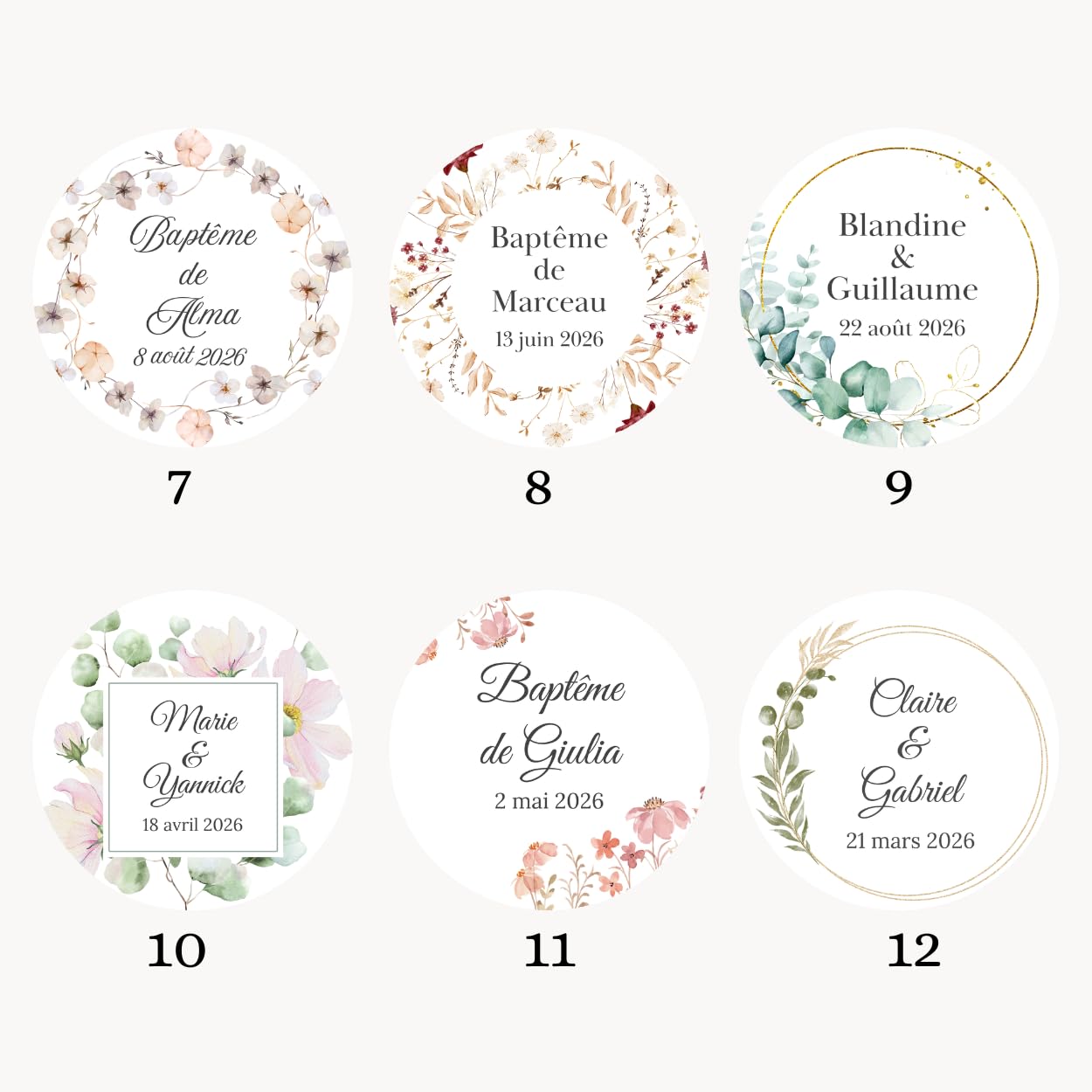 Bougies Personnalisées 120ml - Mariage Lot de 10 – Cadeau d’Invités Personnalisé – Bougie Souvenir – Décoration Baptême Élégante – La Flamboyante Bougies