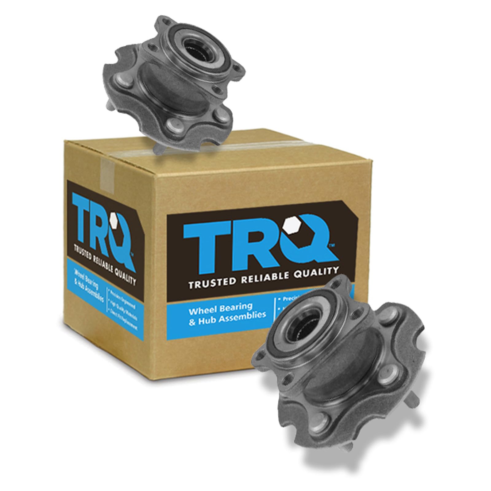 TRQ Rear Left and Right Wheel Bearing and Hub Assembly Set 2 Piece
