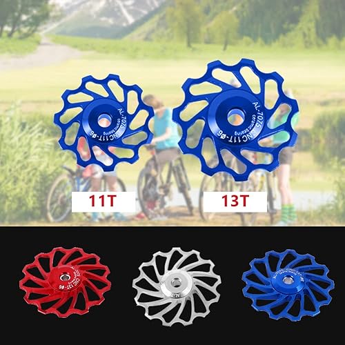 Miniatura 8 de VGEBY Rueda de rodamiento de cerámica, accesorios de polea de rodillos de rueda 1113T (11T-azul) Rueda de rueda de rueda de carretera polea de