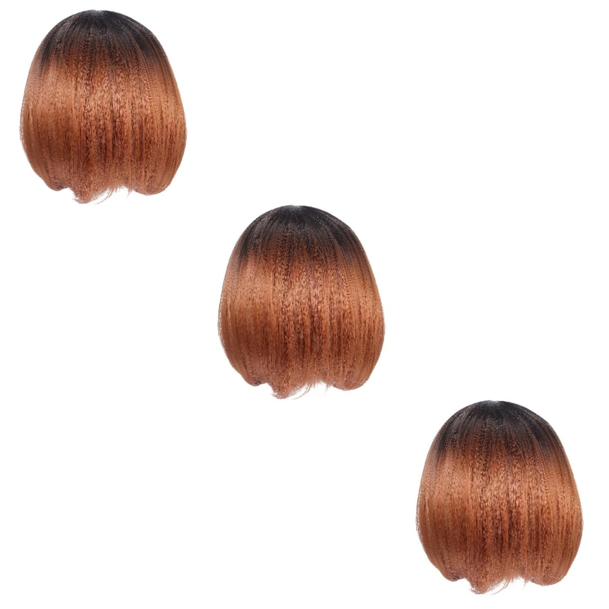 FRCOLOR Wig Center Part Gradient Wig gabor wigs for women synthetic wavy wig cosplay party wigs short hair extensions fashion wig bang clip straight hair Miss High temperature Wigs