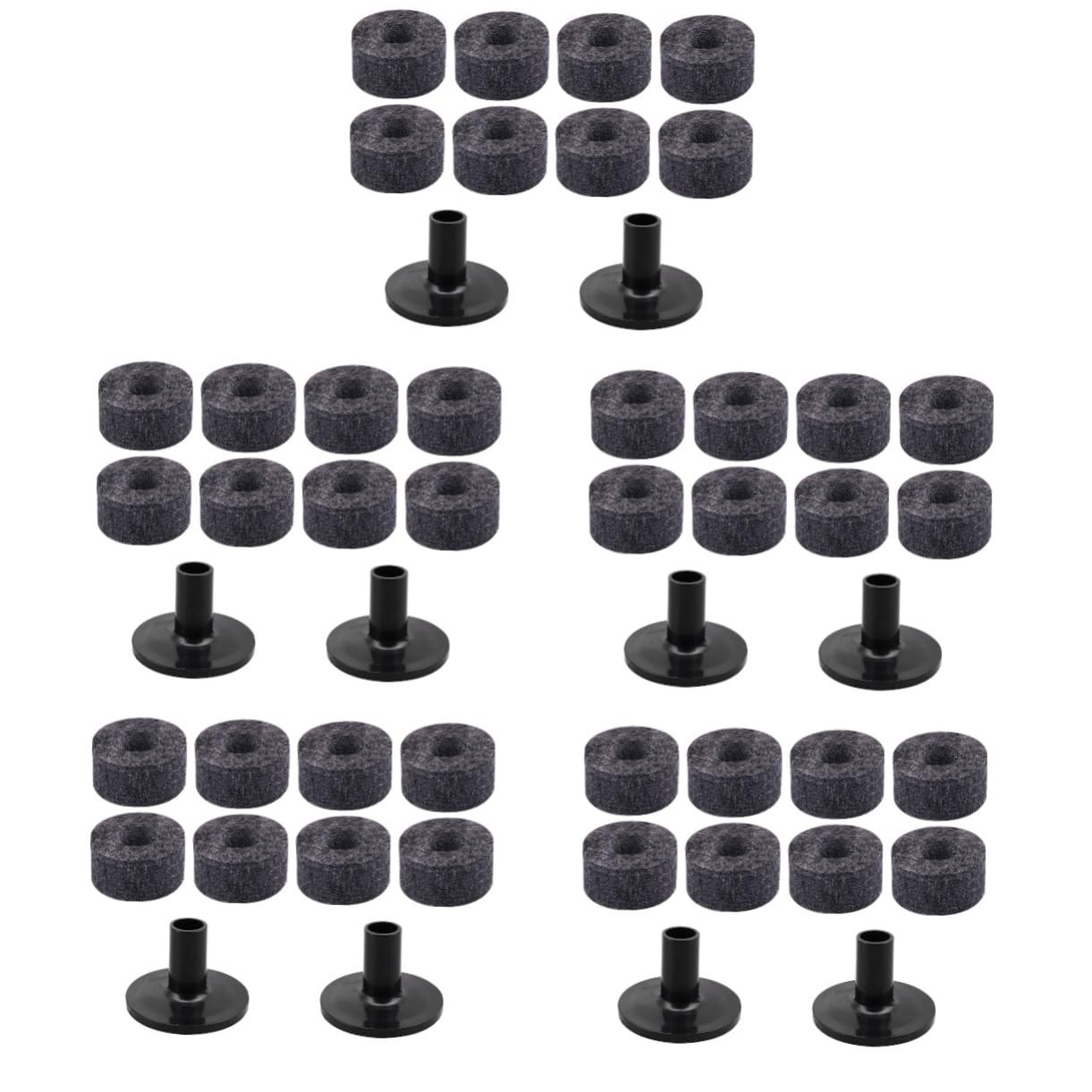 Abaodam 5 Sets Cymbal Felt Pads Drum Cymbal Stand Fitted Drum Parts Kit Improve Sound Instrument Parts