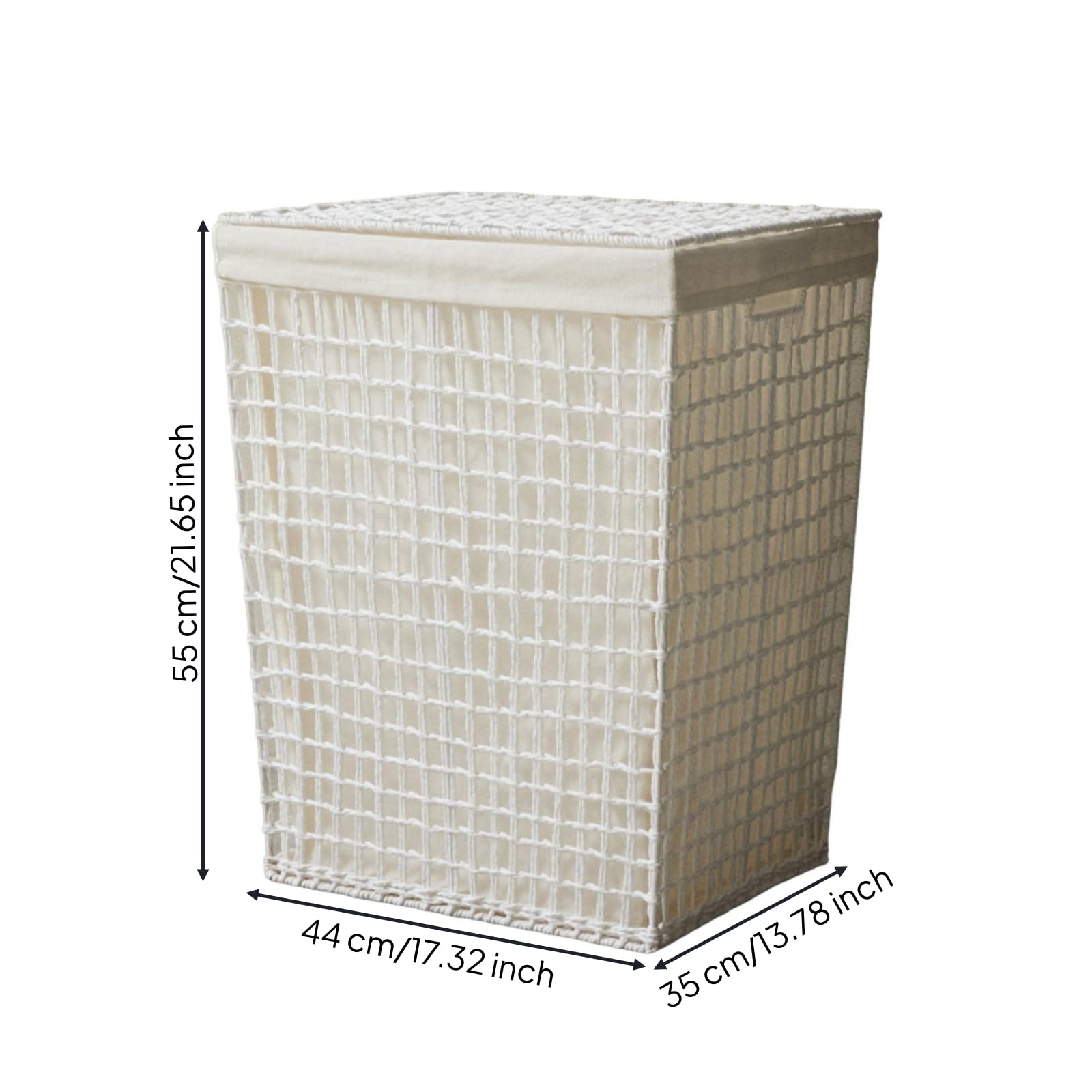 Cesta Tejida con Tapa corativa Cesto con Tapa corativo Organizador para Lavanría, Armario