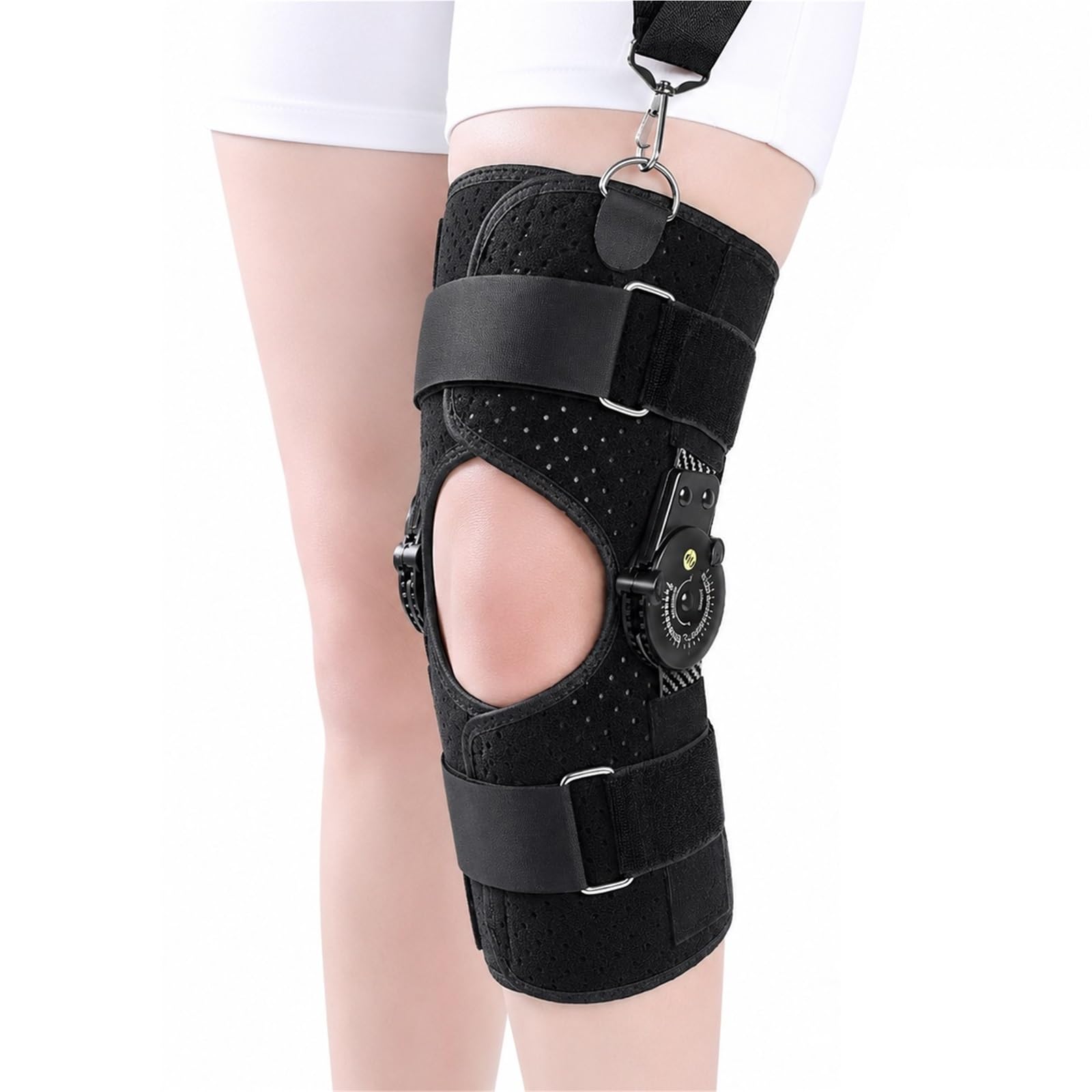 Tutore Ginocchio Articolato ROM per Menisco ACL PCL Legamenti Artrosi e Osteoartrite Tutore Ortopedico Regolabile Post Operatorio Stabilizzatore Gamba Destra o Sinistra(S)