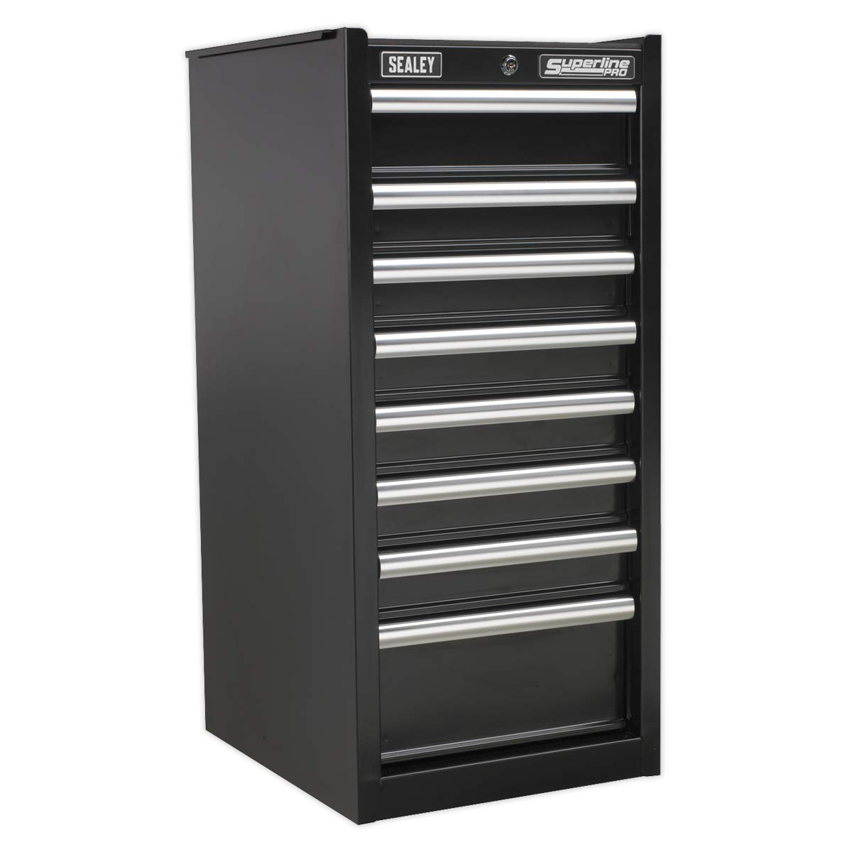 Sealey AP33589B Komoda wisząca z 8 szufladami z prowadnicami na łożyskach kulkowych, 405 mm x 465 mm x 850 mm, czarna