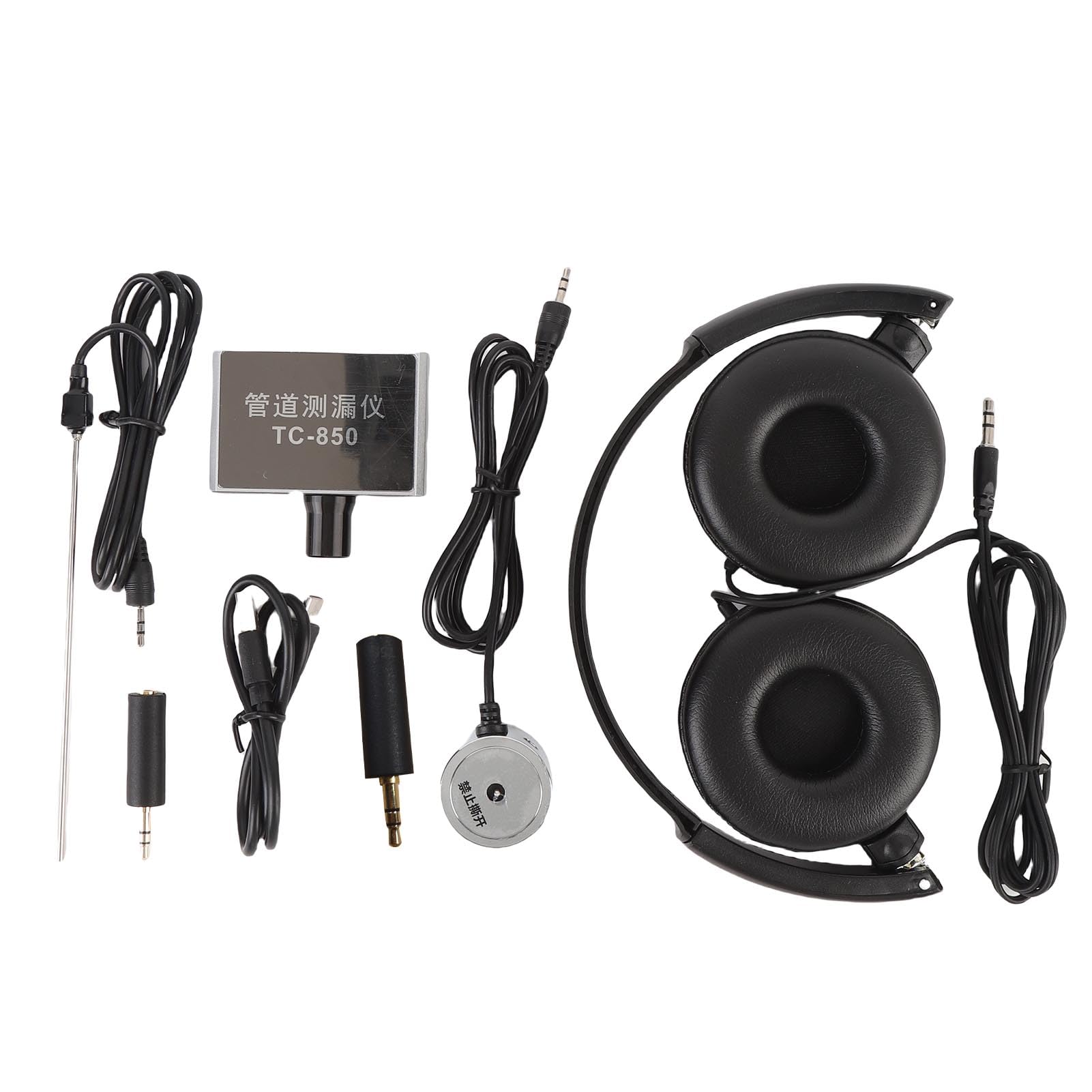 FILFEEL Detector de Fugas de Tuberías con Amplificación de Sonido 20000X y Sondas Duales - Herramienta de Detección de Tuberías Subterráneas Recargable con Sensibilidad de -70 DB para de Cemento y