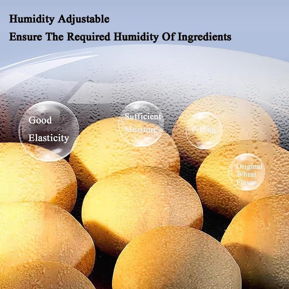 Electric Dough Proofer, with Humidity & Temperature Adjustable, 99H Timing, Stainless Steel Liner, Transparent and Visible, for Making Bread, Yogurt, Natto, Steamed Buns (DoubleLayer)