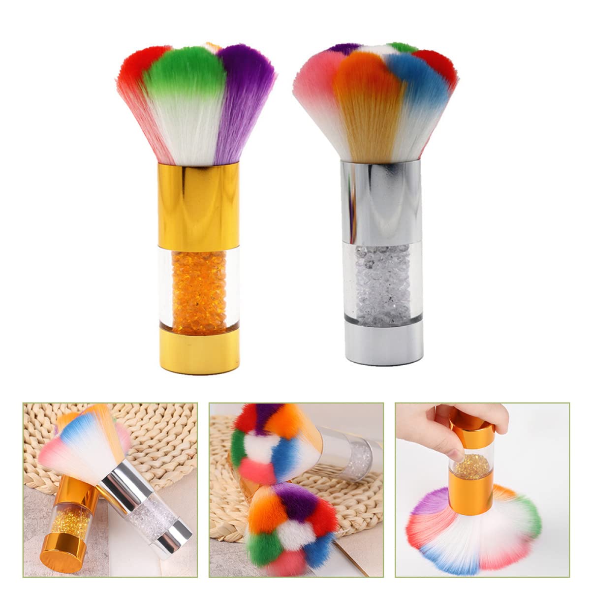DOITOOL 6pièces Brosse à Pinceaux De Maquillage Pour Éliminer La Poussière Blush Accessoires De Manucure Soies Douces