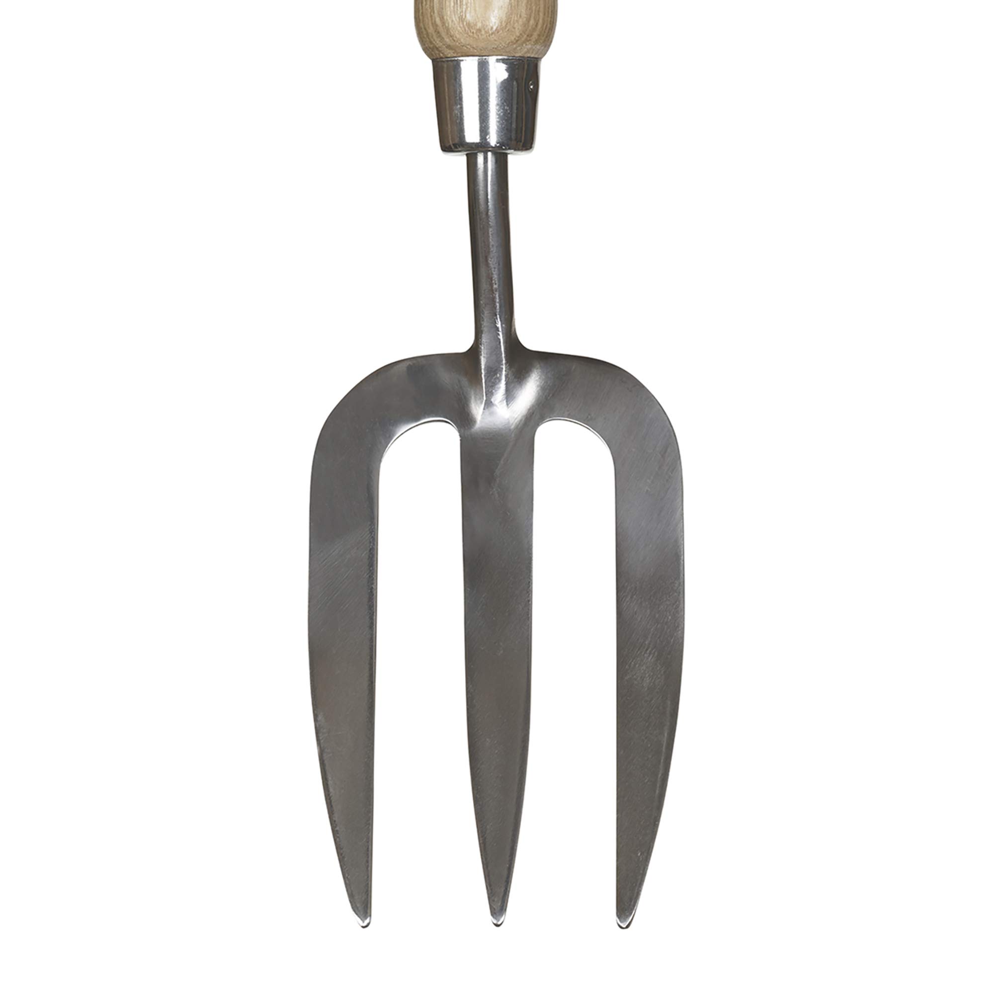 Kent & Stowe Forchetta da giardino – Forcone per giardinaggio in acciaio inossidabile, rastrello a manico corto in frassino, lunghezza: 31 cm