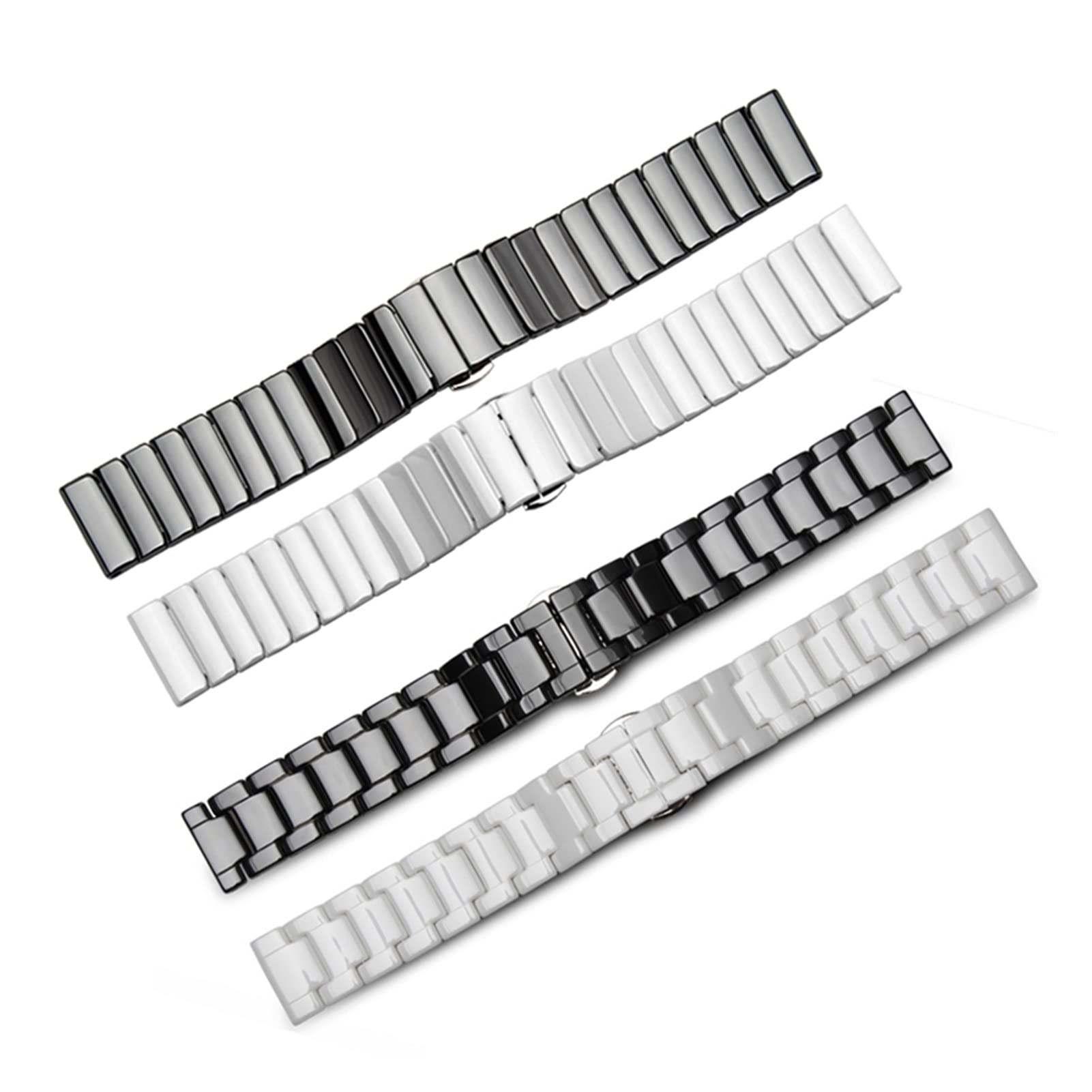 NASUNJIA Cinturino In Ceramica 14 15 16 17 18 19 20 21 22mm Cinturino For Orologio Bianco Nero Compatibile Con Bracciale Da Uomo E Da Donna