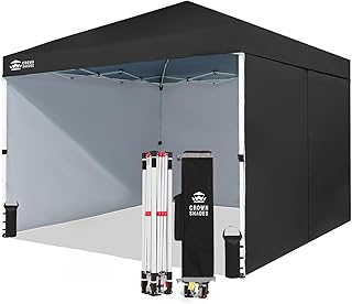 CROWN SHADES 10X10 Comercial Instant Canopy Pop Up Tent with Center Lock...