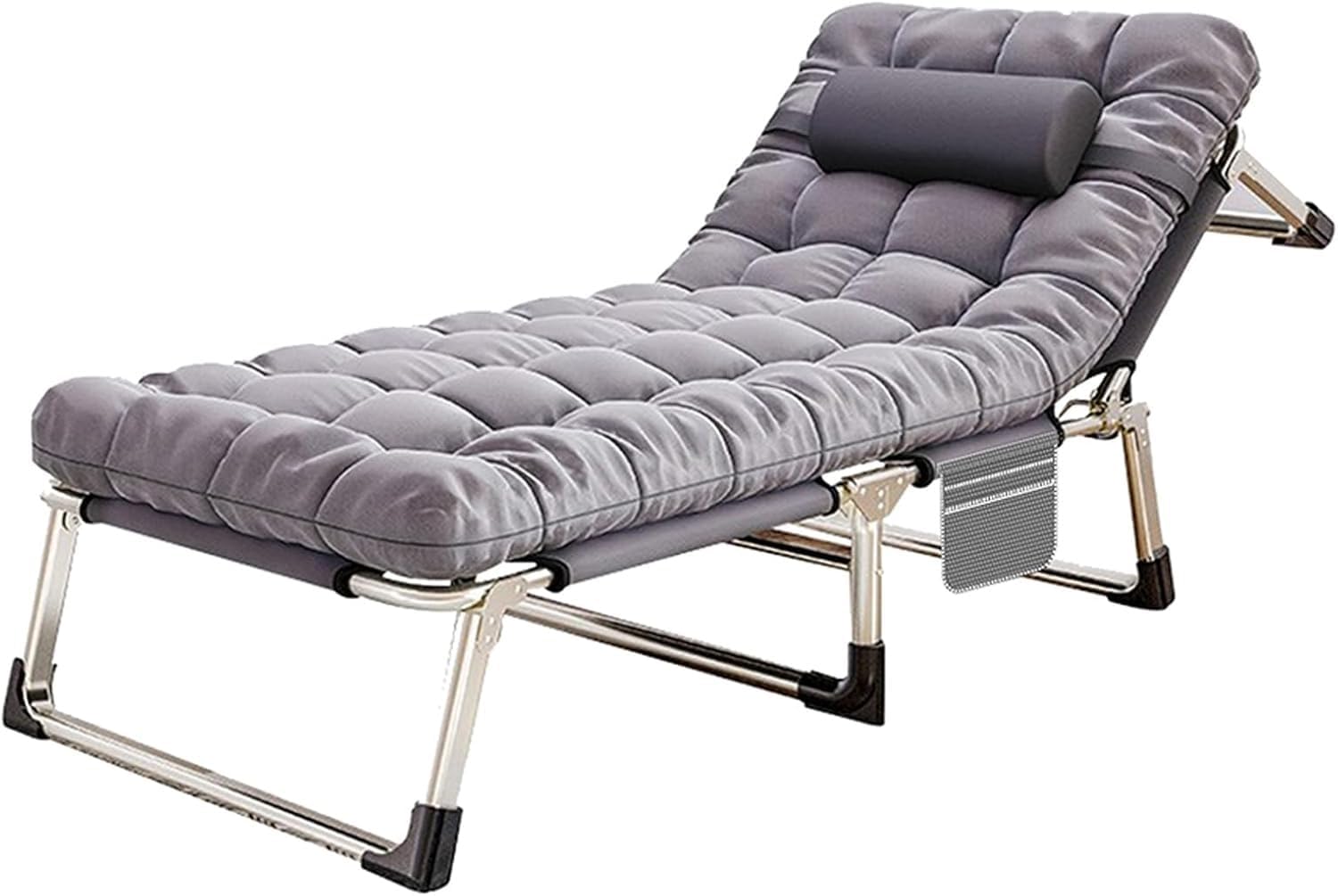 Folding Garden Sun Loungers Adjustable Recliner Chairs for Beach Lawn Camping Pool