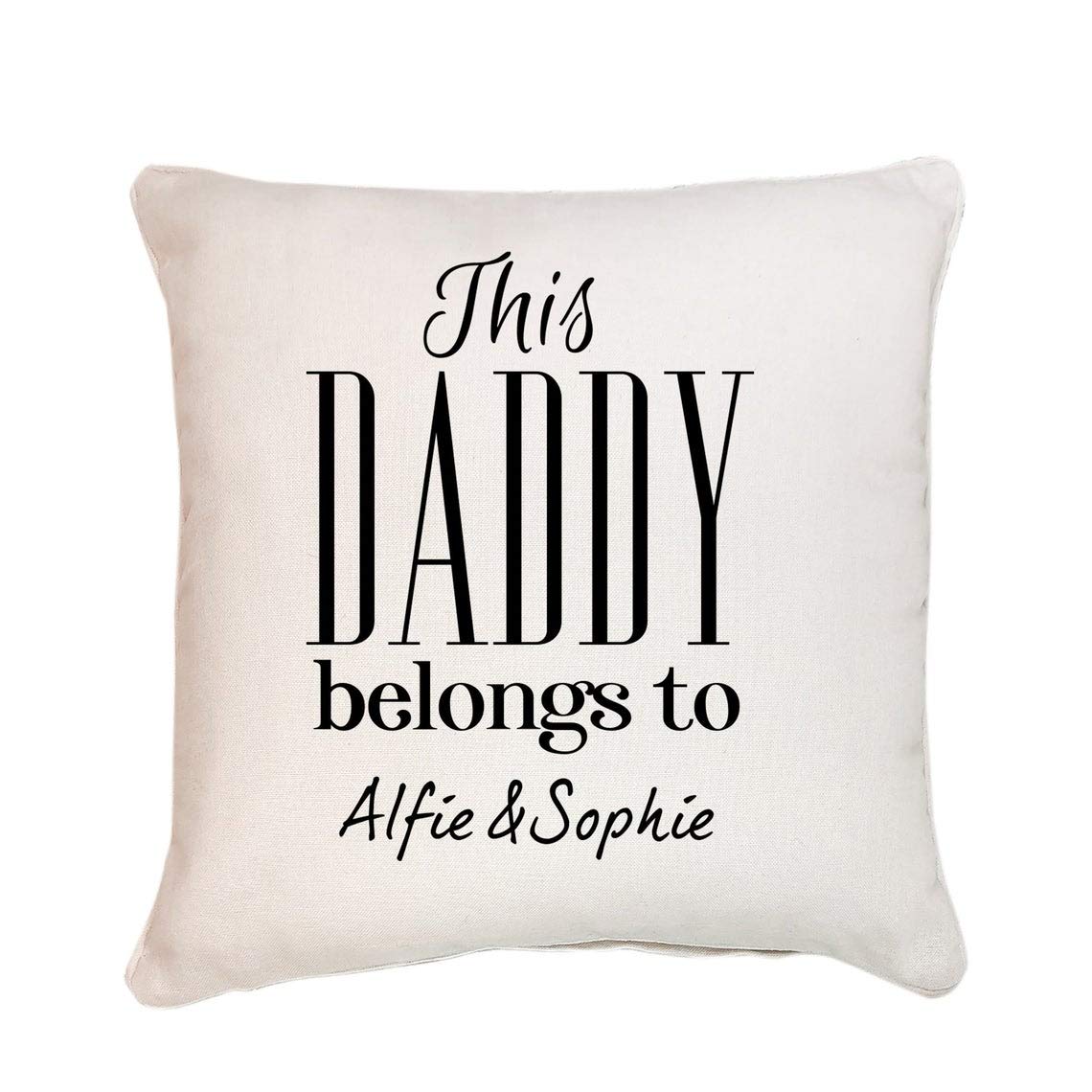 This daddy belongs to cushion with names/Personalised gift for dad/Happy Father's Day gift/Son daughter name