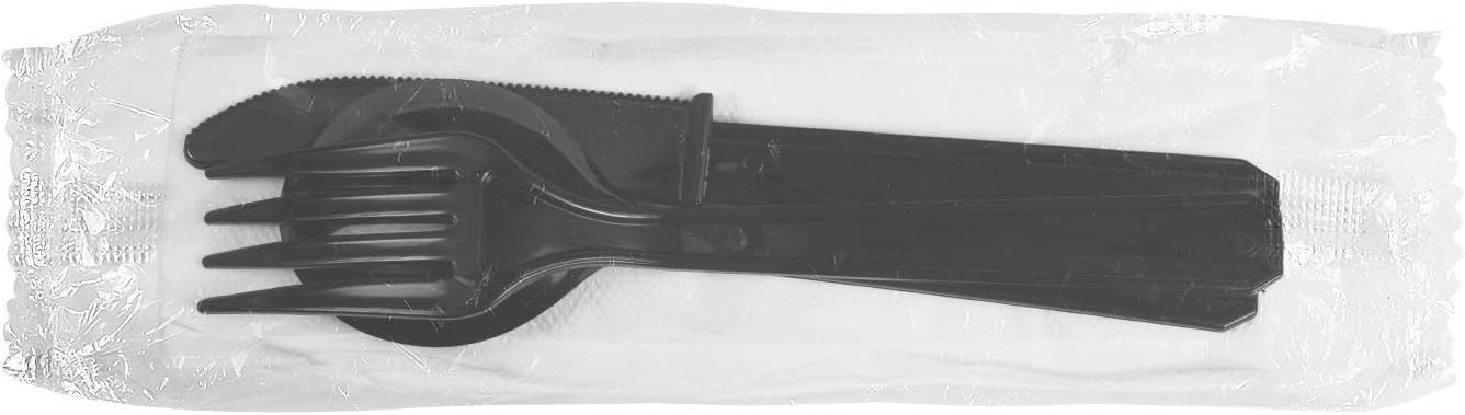 Karat U2200 PS Heavy-Weight Cutlery Kits, Black (Pack of 250)