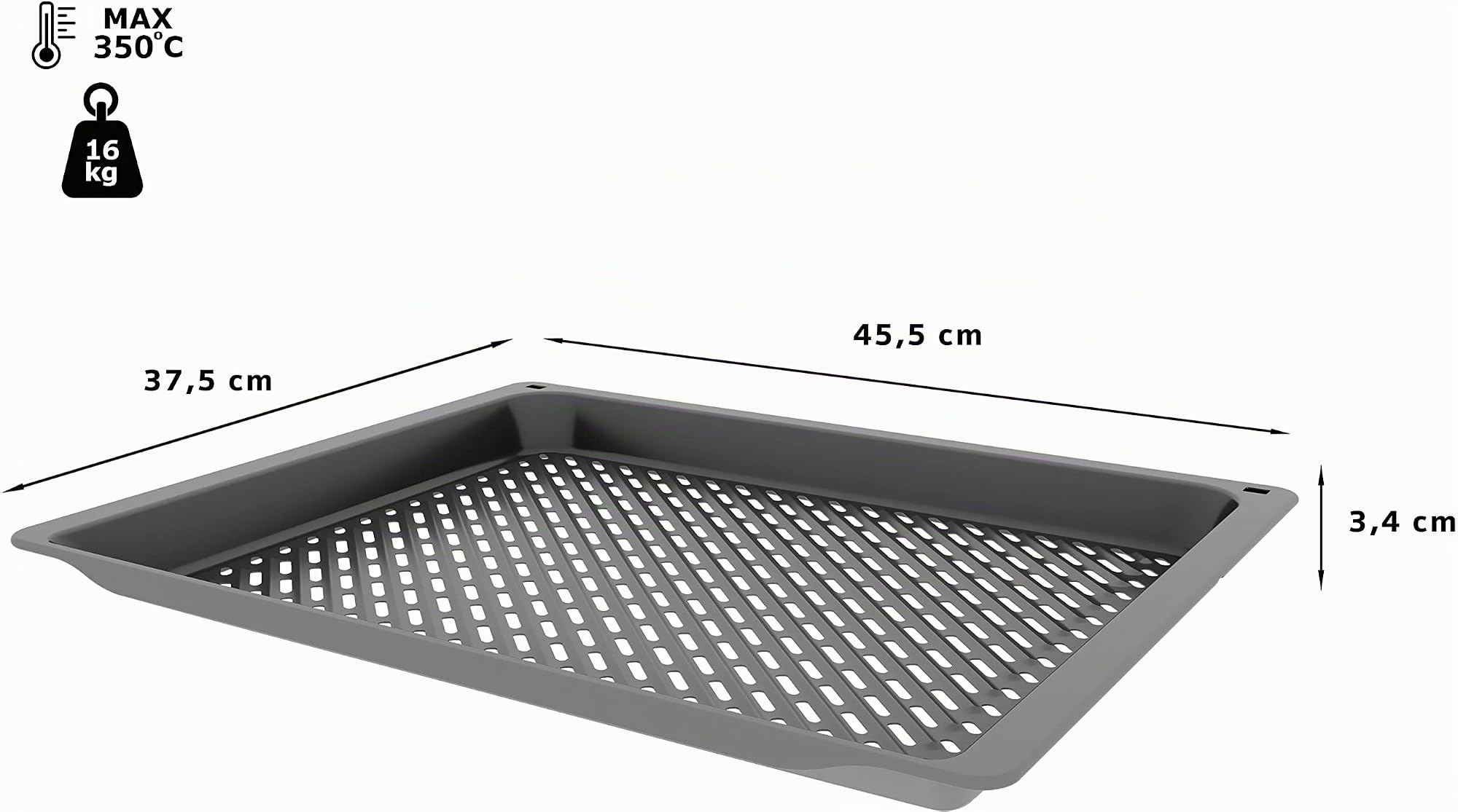 NEFF Z1655CA0, Air Fry et plaque de gril, plaque de friture à air chaud en acier émaillé, pour tous les fours de 60 cm et 45 cm avec fonction Air Fry, friture faible en graisse, passe au