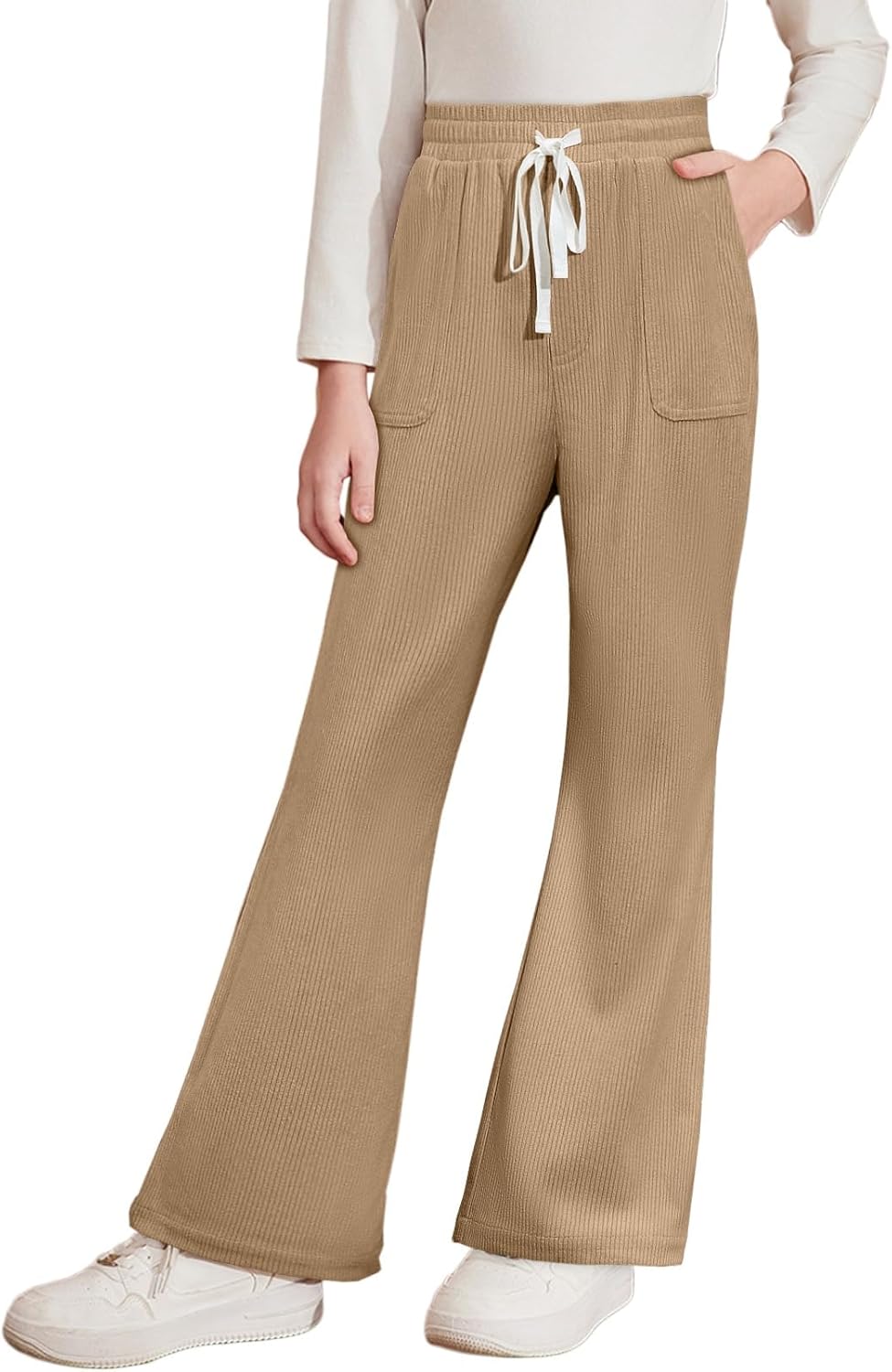 blibean Girls Uniform Pants Corduroy School Dress Pockets Bottoms Size 6-15 Years