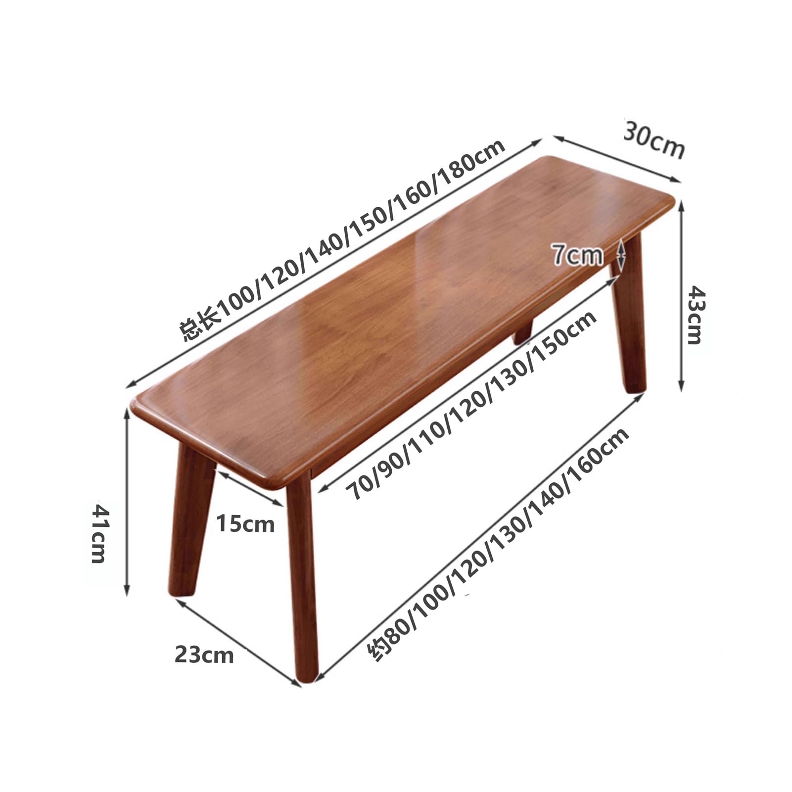 Banc en bois rustique pour entrée et salon – Siège blanc pour salle à manger, couloir et bout de lit (100 x 30 x 43 cm) – et fourrure chic pour la maison