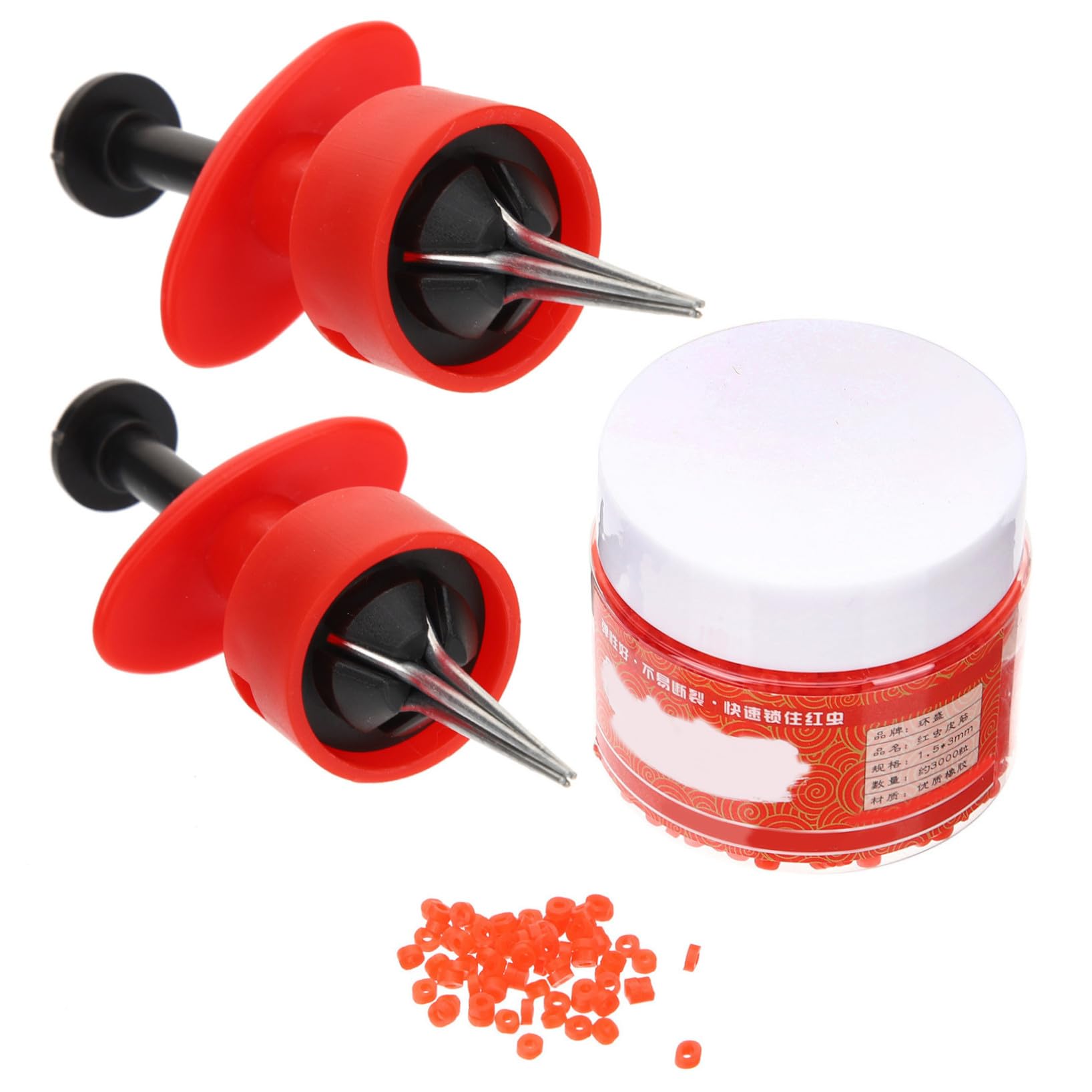 ORFOFE Clip para Lombrices Rojas de Pesca Juego Multifuncional 2 Clips Plásticos Resistentes y 1 Tira Elástica 15X3 CM 3000 Unidades Equipo Práctico para Aficionados Pesca