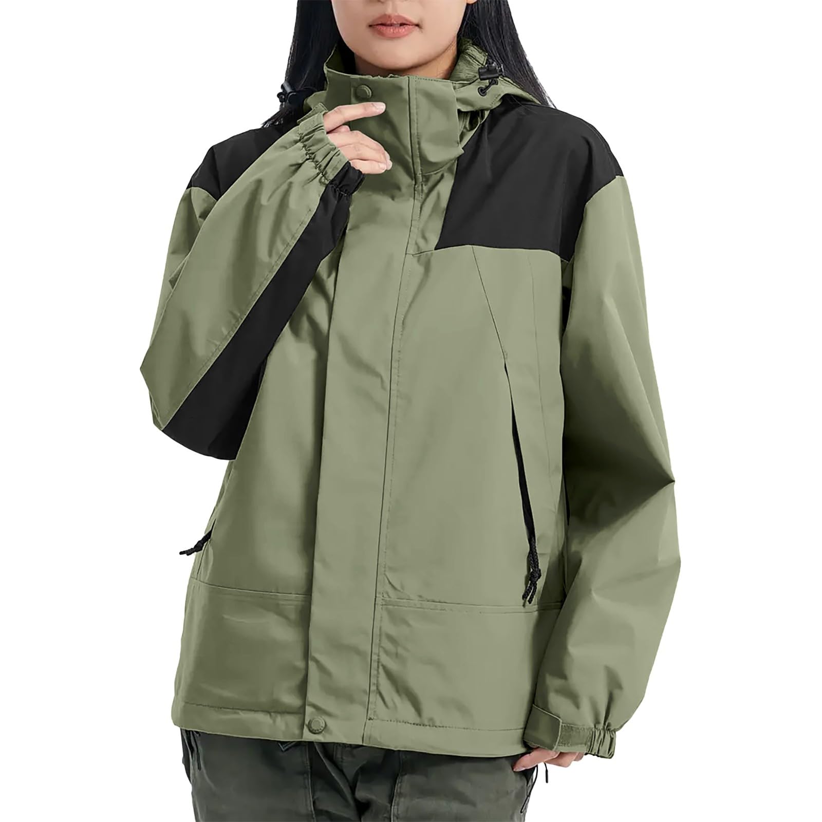 Chaqueta Para Deportes Al Mujer, Y Desmontable A De Viento, Adecuada Montañismo Esquí Conjuntos Mujer Vestir Poncho Impermeable Chubasquero Verde Chaleco Nieve Cortavientos Running