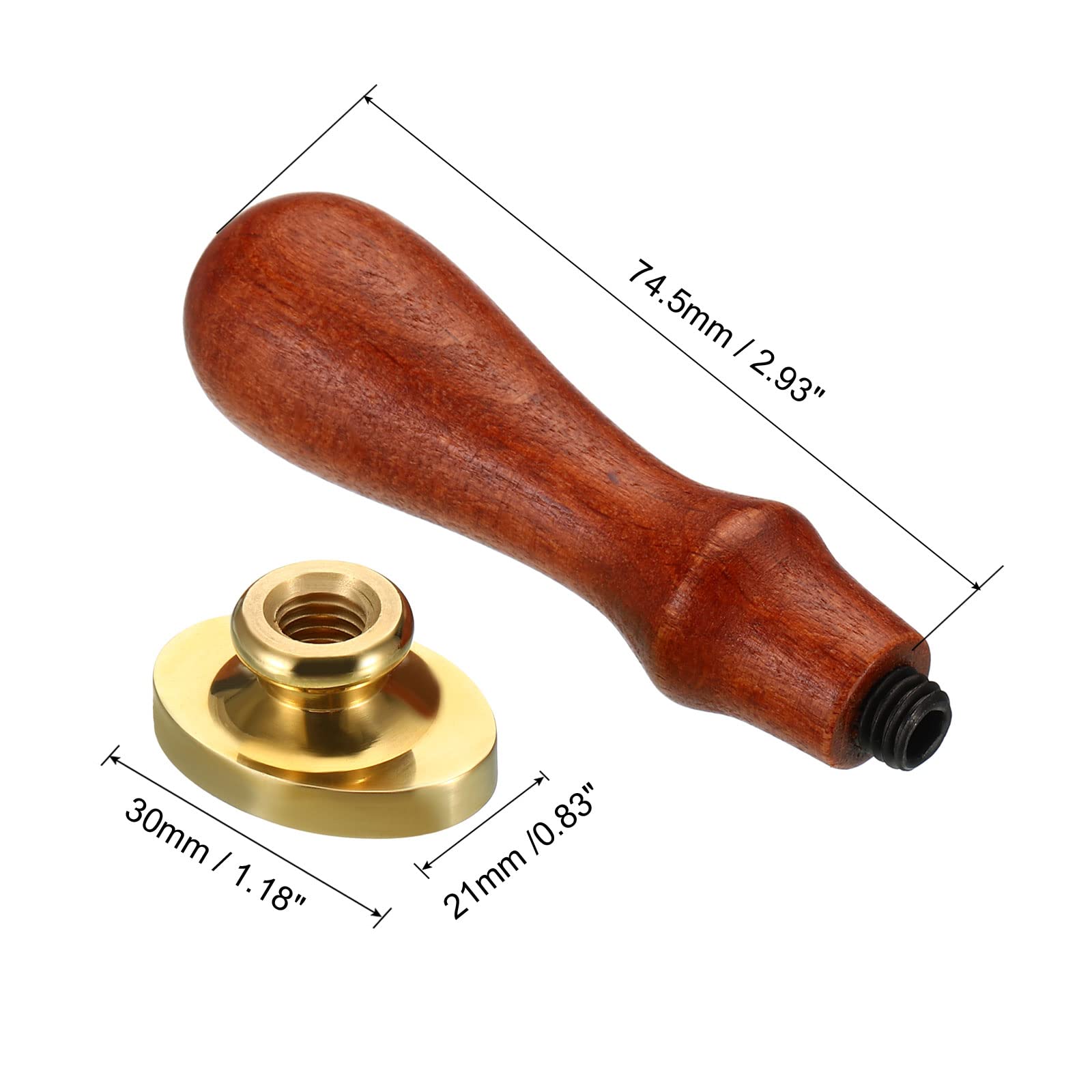PATIKIL Oval Blank Wax Seal Stamp - Image 2
