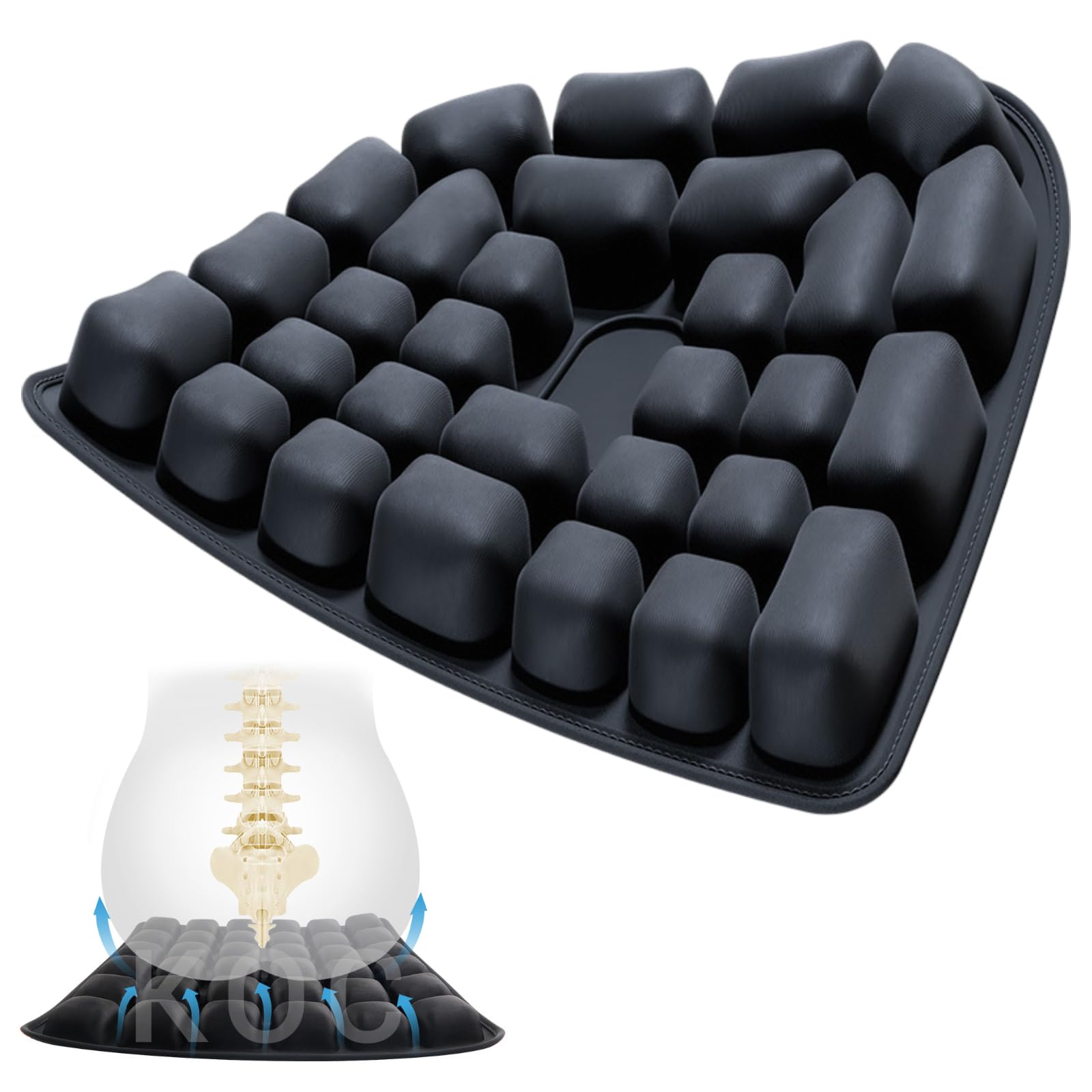 Coussin de siège gonflable pour voyage en avion et longues heures au bureau