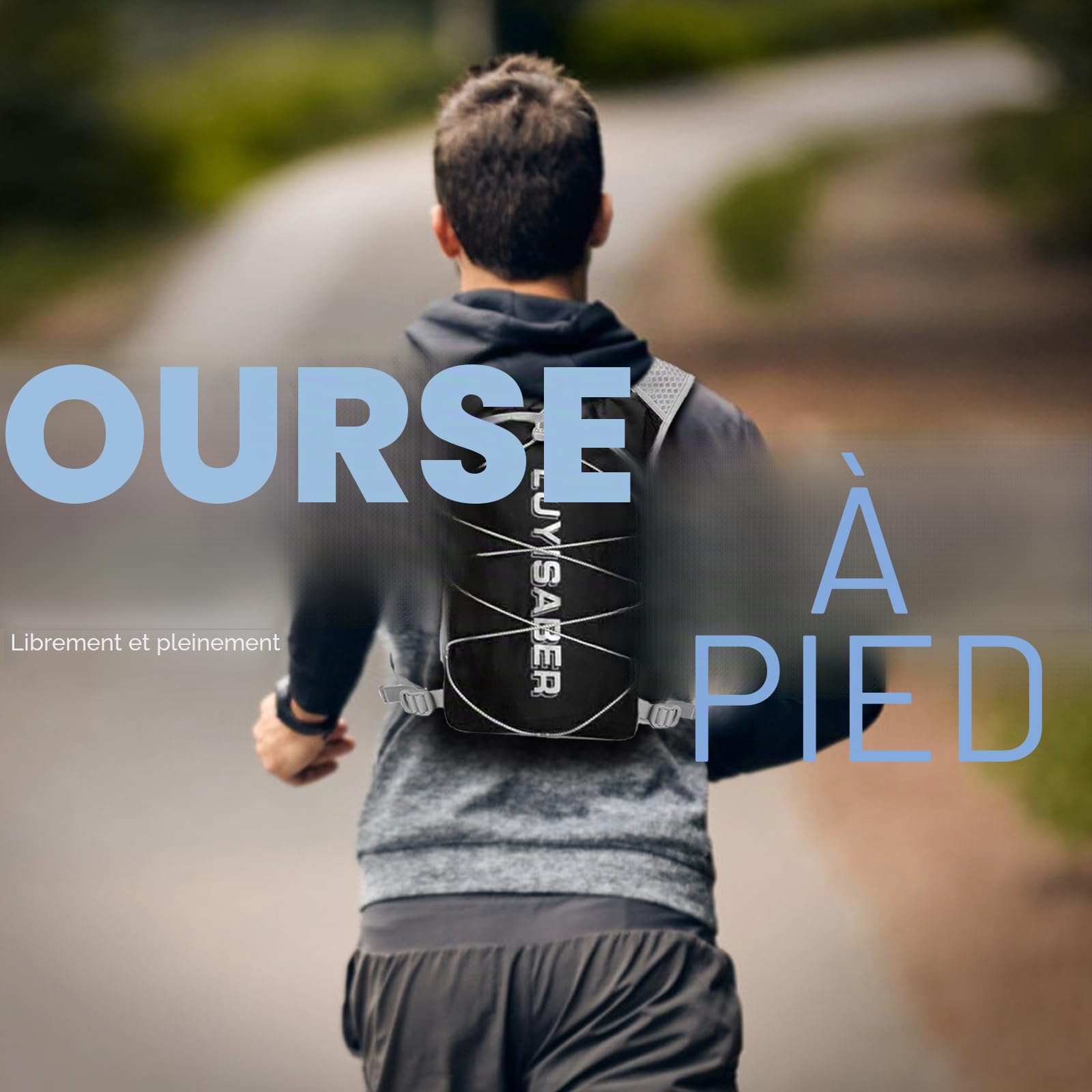Sac à dos gilet d'hydratation léger pour course à pied, avec gourde d'hydratation de 500 ml pour randonnée, trail, course à pied, cyclisme, course, marathon pour femmes et hommes