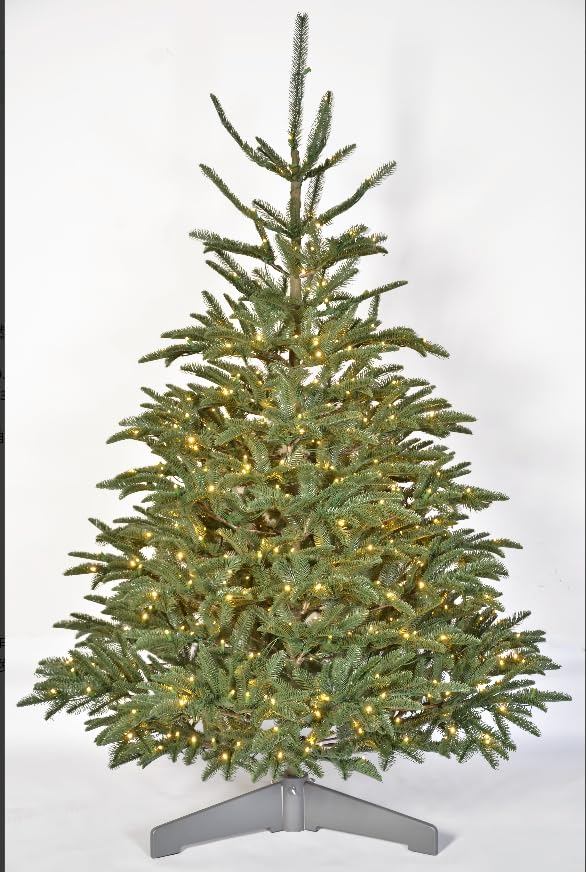 Yorbay Sapin de Noël artificiel 150 cm - Matériau ignifuge PE + PVC avec support en bois stable - Aiguilles réalistes - Décoration de Noël pour salon ou magasin (150 cm)