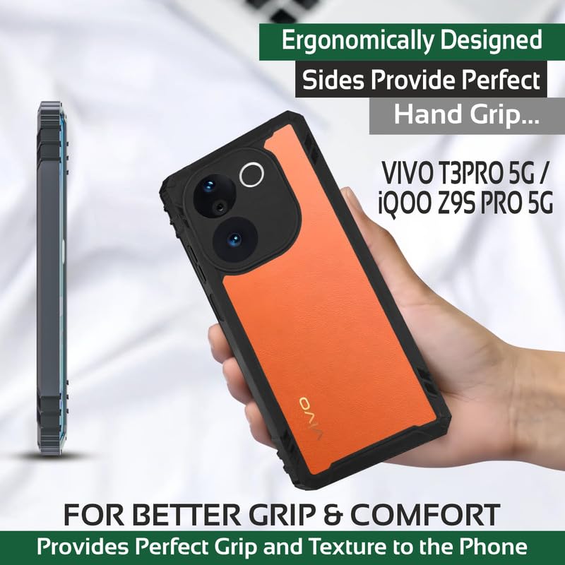 Image of AIBEX Crystal Clear Back Cover Case for Vivo T3 Pro 5G / IQOO Z9s Pro 5G | 360 Degree Protection | Shock Proof Design | Transparent Back Case for Vivo T3 Pro 5G / IQOO Z9s Pro 5G (PC & TPU,Bumper)