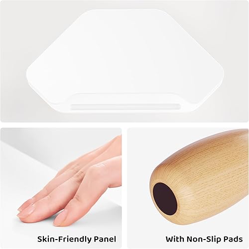 Miniatura 6 de Soporte elevador para monitor, 2 niveles de esquina de madera, soporte resistente para computadora, soporte de almacenamiento de escritorio