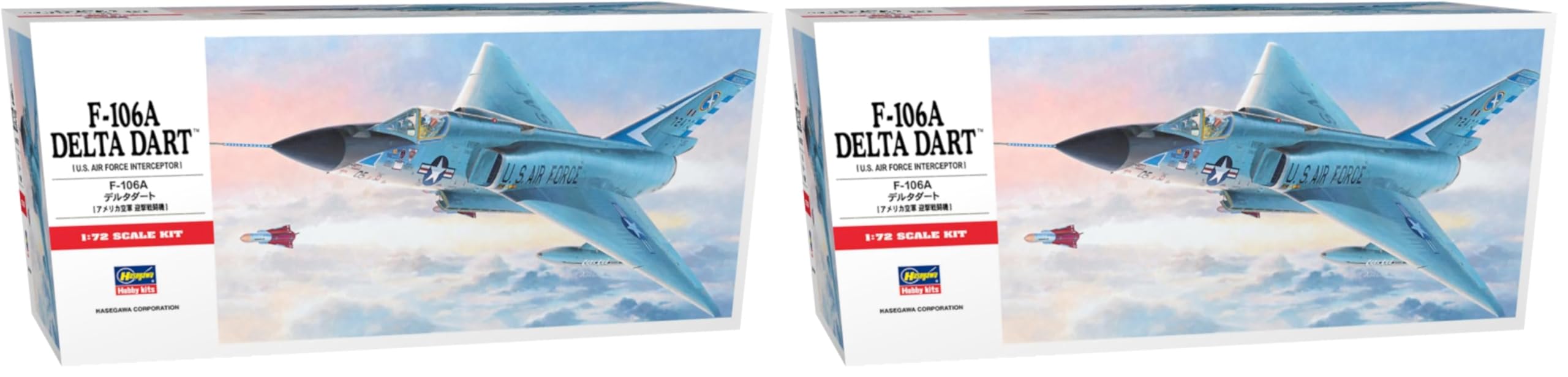 Hasegawa 1/72 F-106A Delta Dart USAF Plastic Model Kit x2 Japan C11