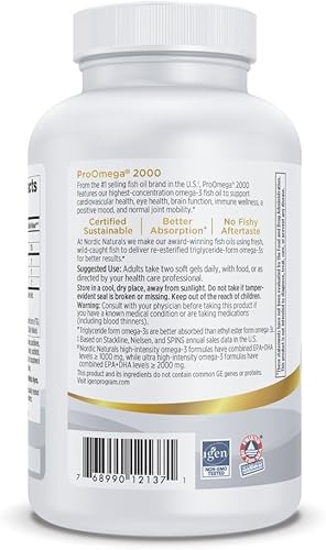 Miniatura 3 de Cápsulas blandas de gel con sabor a limón ProOmega 2000 de Nordic Naturals 120 cápsulas