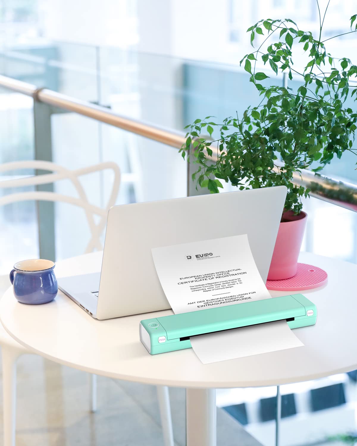 Phomemo M08F Impresora Térmica Portátil, Impresora Soporta A4 Papel Térmico Viaje Inalámbrico Impresora Bluetooth para Coche, Oficina, Hogar, con 1 Custodia