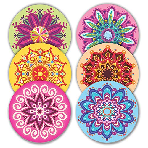 Mandala Stickers Seals Labels - (Pack Of 120) 2" Large Round Decals For Wall Laptop Water Bottles Holiday Greeting Cards Gift Envelopes Boxes #TOP2