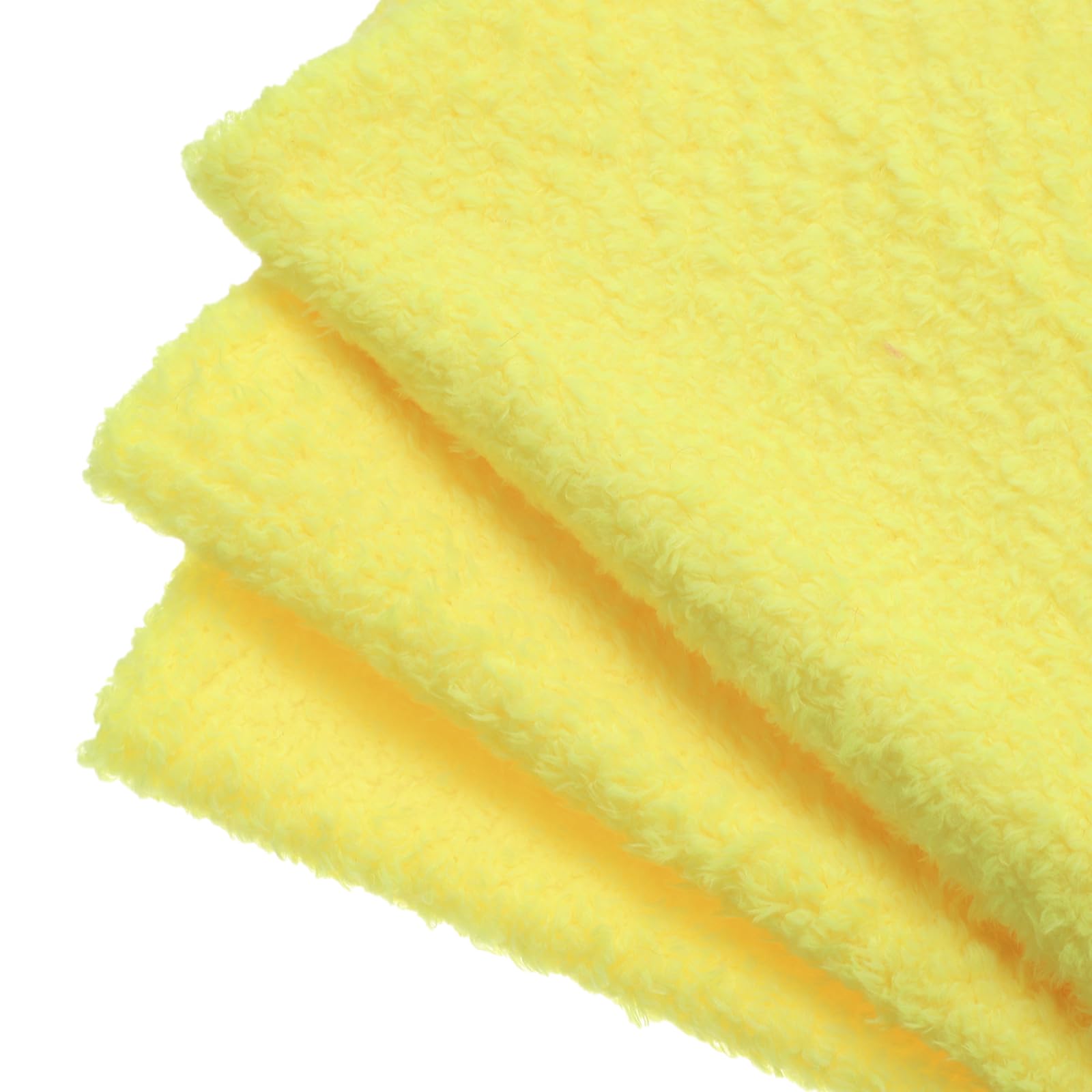 sourcing map Faux Fur Fabric, 50cmx50cm Polyester Curly Plush Fabrics Fluffy Blanket Material Fitting for DIY Sewing Crafts Stuffed Animals Pillows Pet Furniture, Bright Yellow