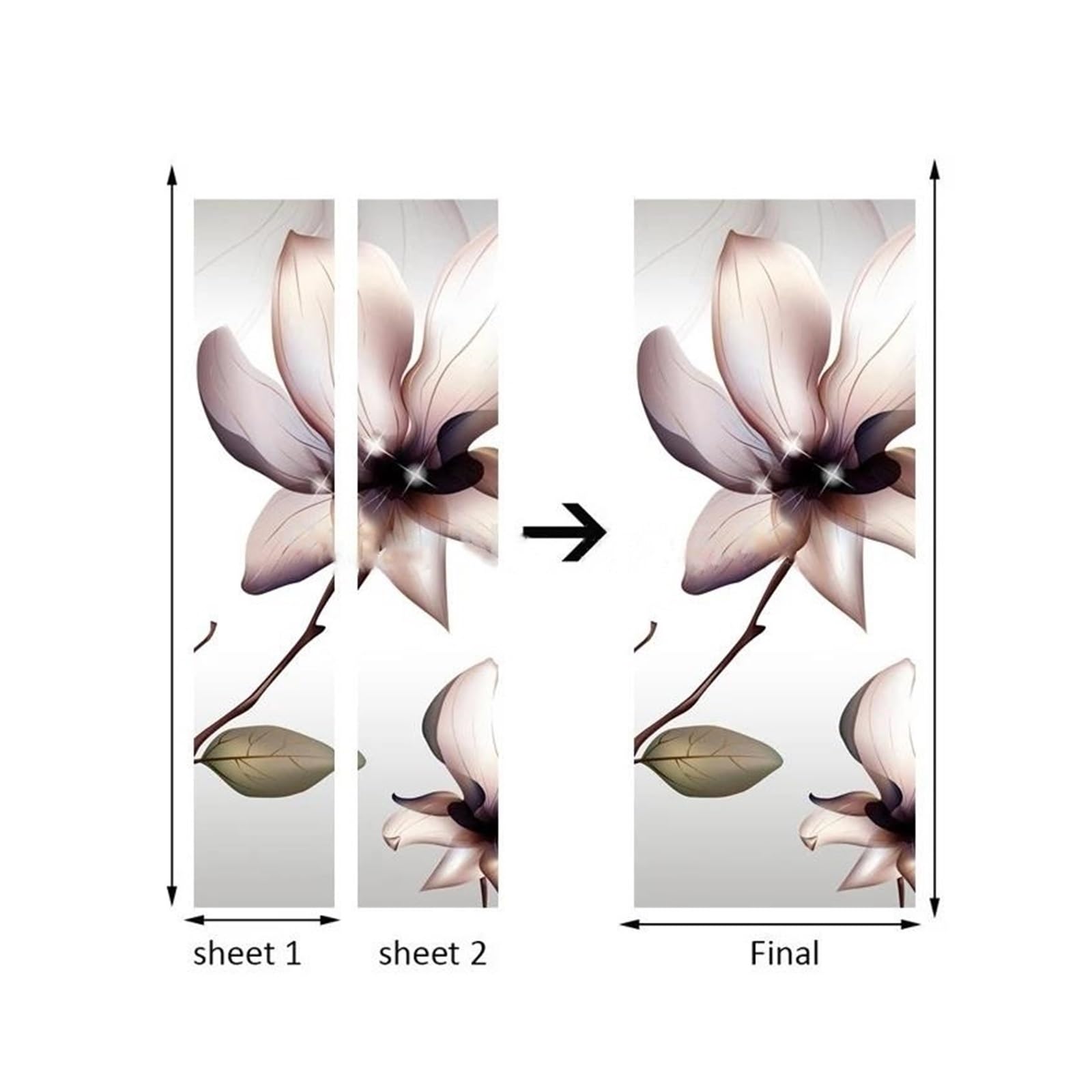 Naklejki na drzwi Naklejki Na Drzwi 3D Home Decor Naklejki Ścienne Nowoczesna Wodoodporna Samoprzylepna Tapeta Dekoracyjna Z PVC Kwiat(77x200cm)