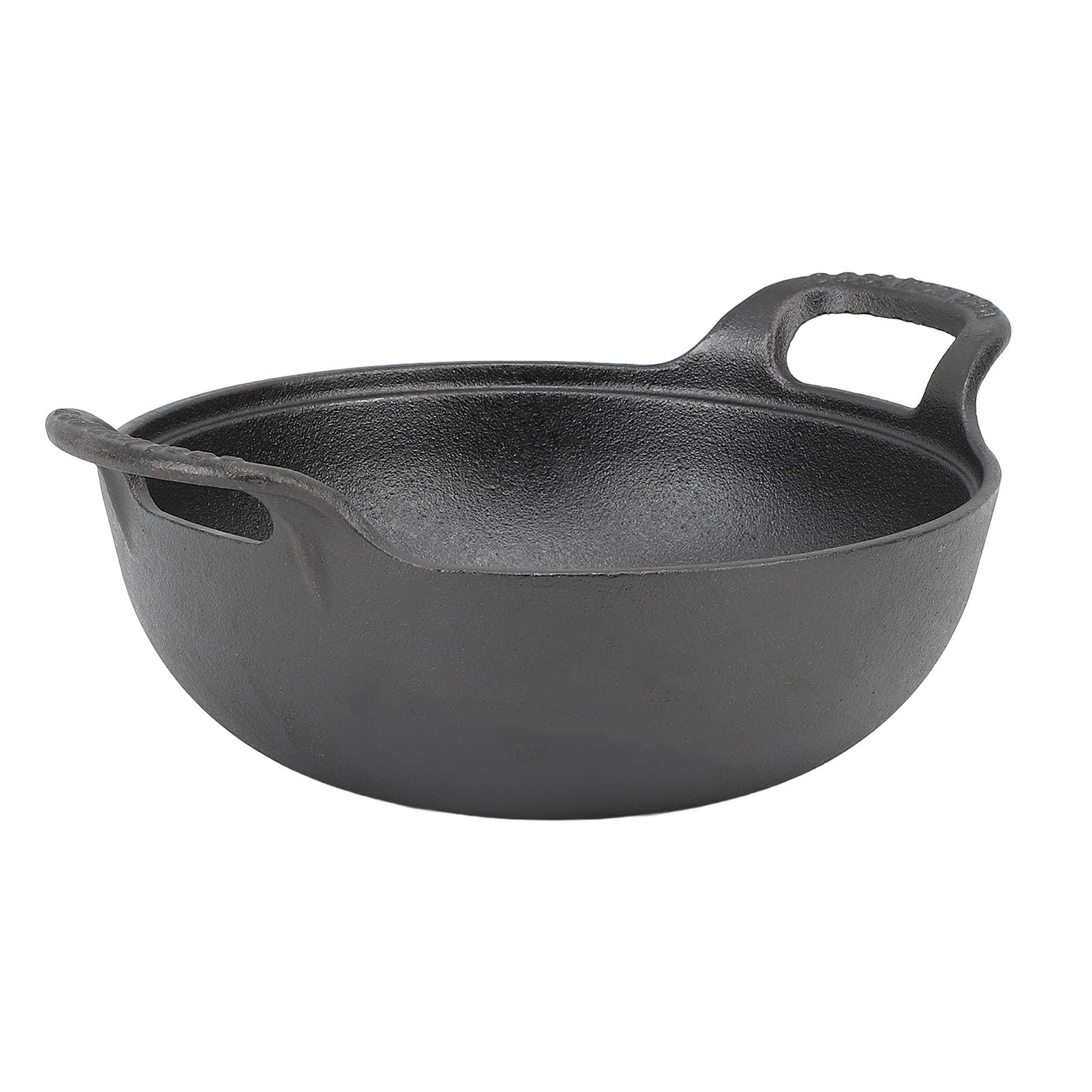 Autentyczny 14 -calowy żeliwny żeliwny, Gruby z Uchwytem, ​​płaskie Dno do Smażenia, Grillowanie, Przyprawiona, żelazna Pokrywka (25CM)
