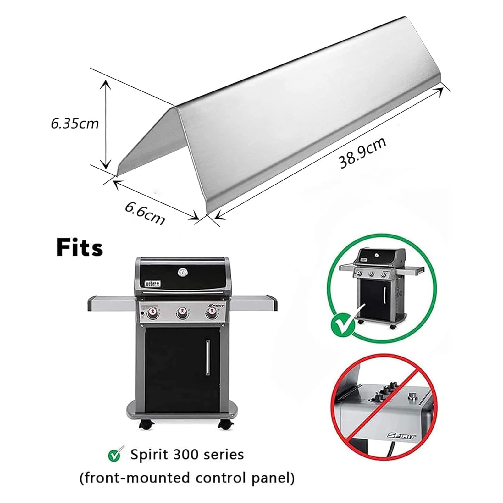 7636 Edelstahl Flavorizer Bars für Weber Spirit I & II 300 e310 e320 S310 S320 Series, Aromaschienen Ersatzteile für Weber Spirit 300 Serie, Flammenverteiler