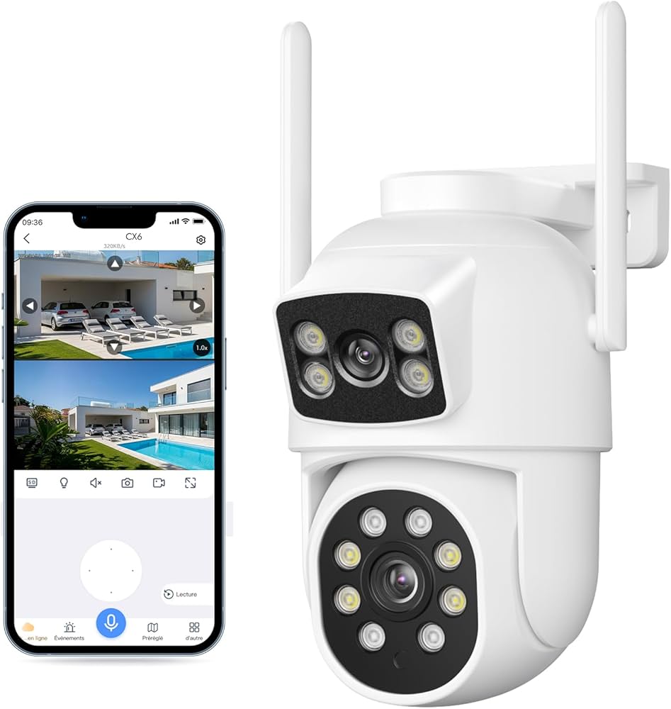 YESKAMOO 360°全方向 ワイヤレス 防犯カメラ 監視 モニター 屋外 Amazon.co.jp: 【500万画素・360°全方位追尾 】防犯カメラ