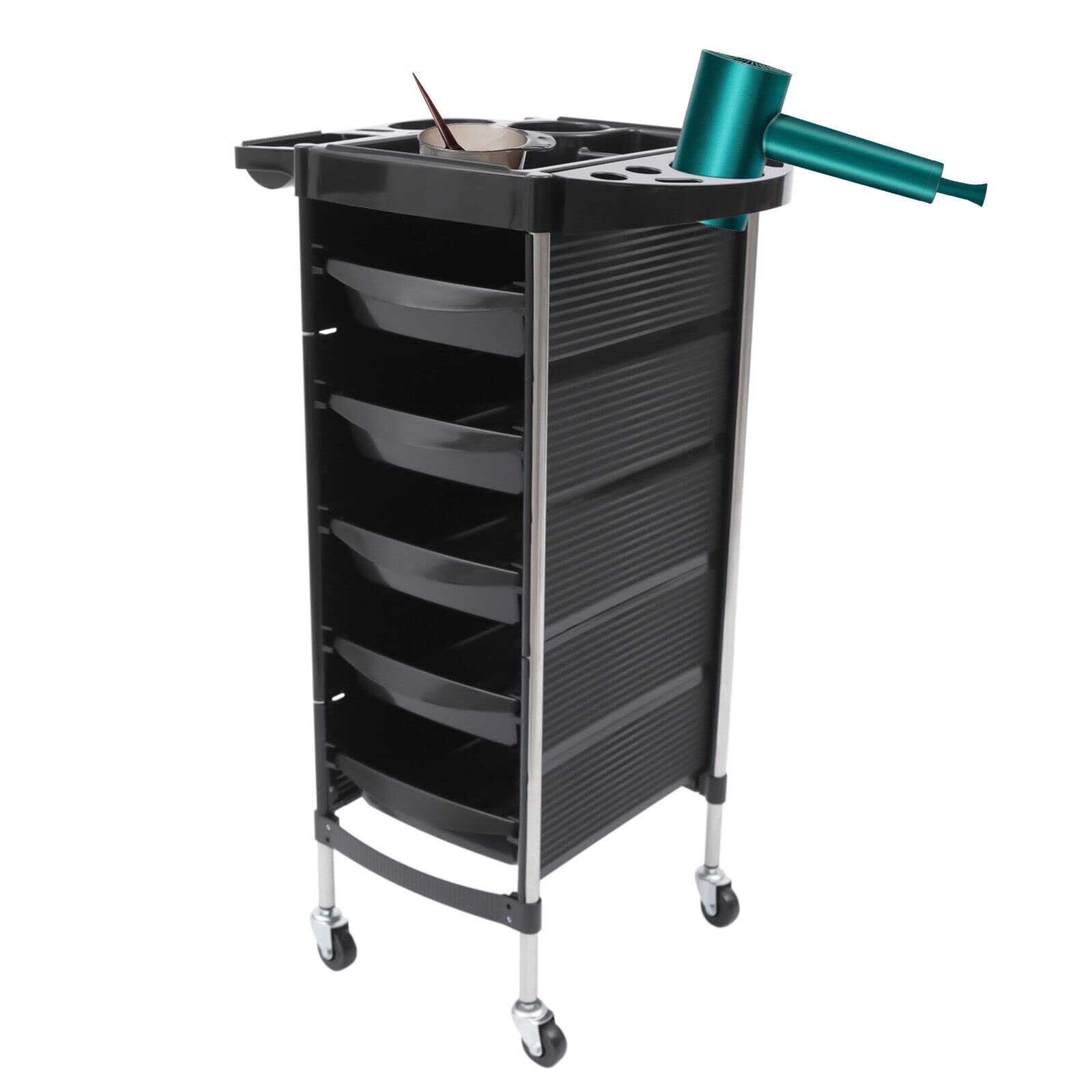 Friseurwagen Bedienungswagen Beauty Rollwagen Salonhilfe Friseur Arbeitswagen Wagen 6 Etagen Friseur Wagen