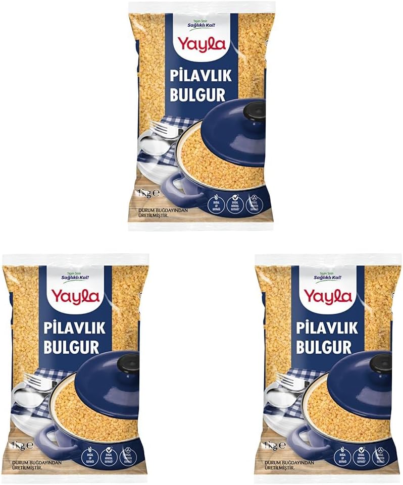 Yayla Pilavlık Bulgur, 1 kg Tekli Paket 3lü paket