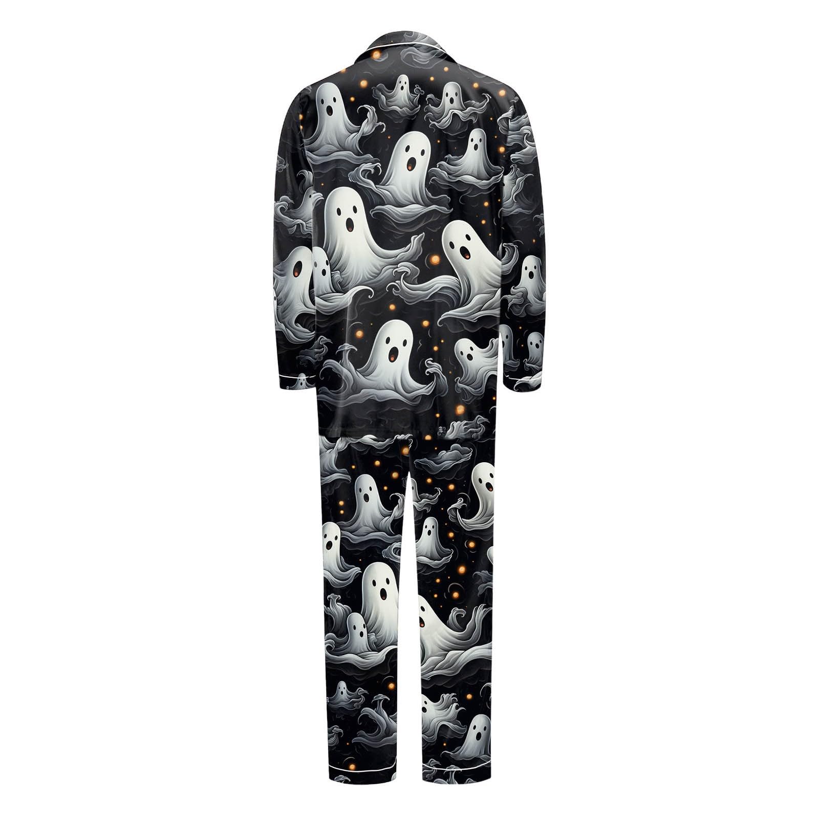 Genérico Pijama Manga Larga Mujer - Conjunto de Pijama para Mujer con temática de Halloween Conjunto de Pantalones de Manga Larga Ropa Informal Suave y cómoda para Noches acogedoras y relajación