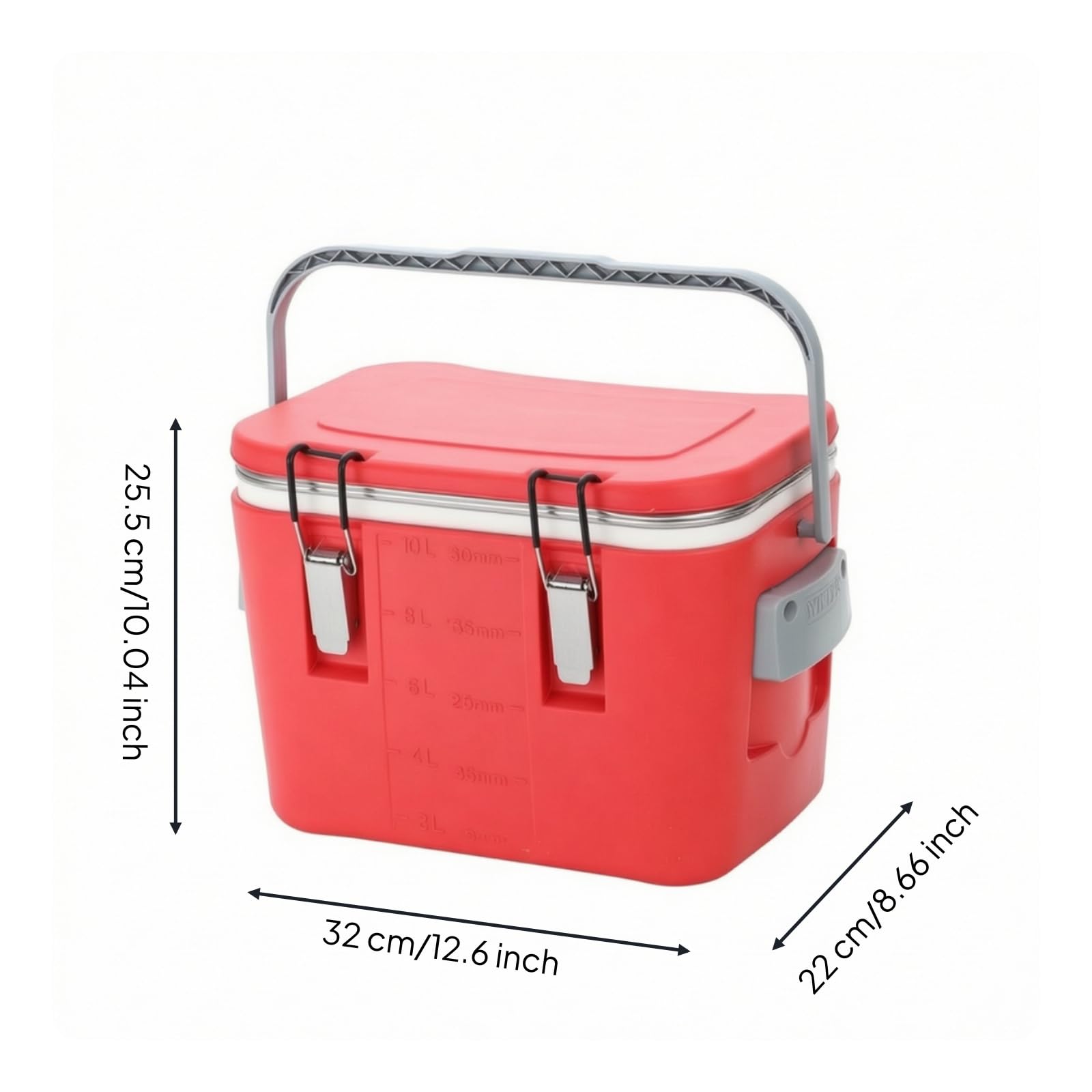 Isolierbox mit Edelstahleinsatz Isoliert Kühlbox mit Tragegriff Tragbar Isolierbehälter Metalldeckel für Autofahrten, Picknick