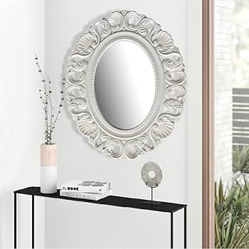 ヴィンテージ/楕円形/壁掛けミラー ファッションミラー 壁掛け鏡