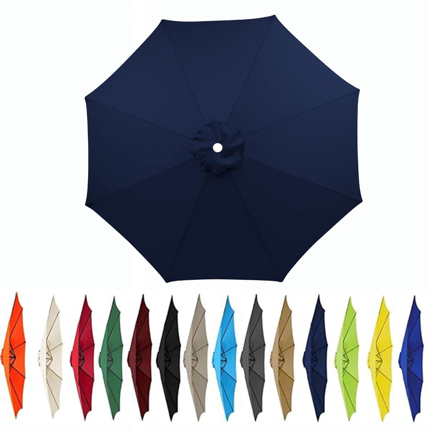 JORTUIO Outdoor Patio Umbrella Replacement Canopy,6 Ribs/8 Ribs Umbrella Canopy Cover, Protective Replacement Parasol Fabric Standby Cover,Canopy Only(Color 6,9.8ft(3.0m)/6ribs)