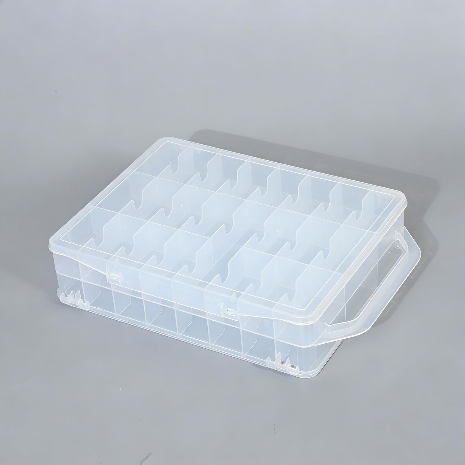 Durchsichtige Aufbewahrungsbox Doppelseitige Box mit Griff und Fächern