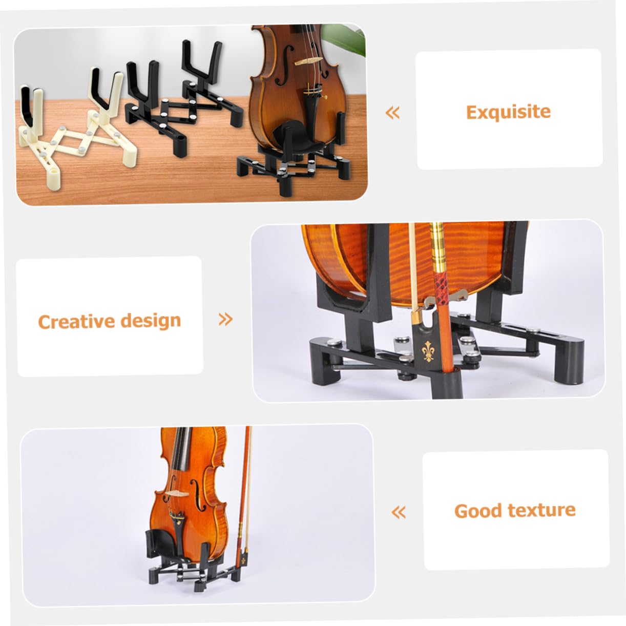 GOOHOCHY Violin Stand Music Stand Portable Folding Violin Bracket Professional Easy to Use