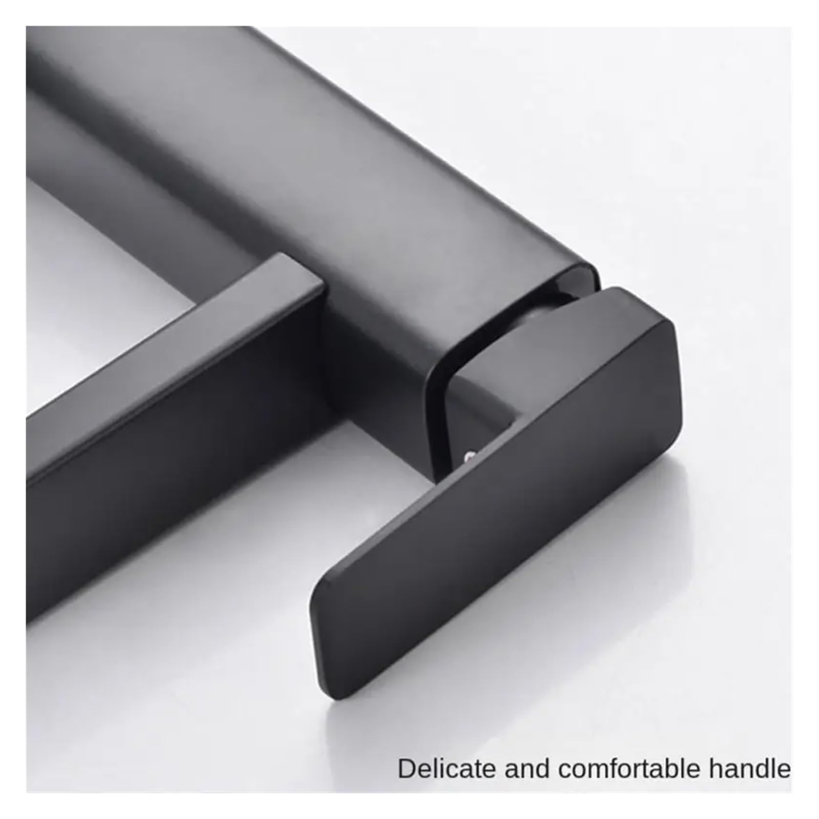 Robinet de salle de bain, Bec de robinet monté sur lavabo carré et rond, accessoires douche en laiton chromé ou noir or brossé gris(Black 2pcs)
