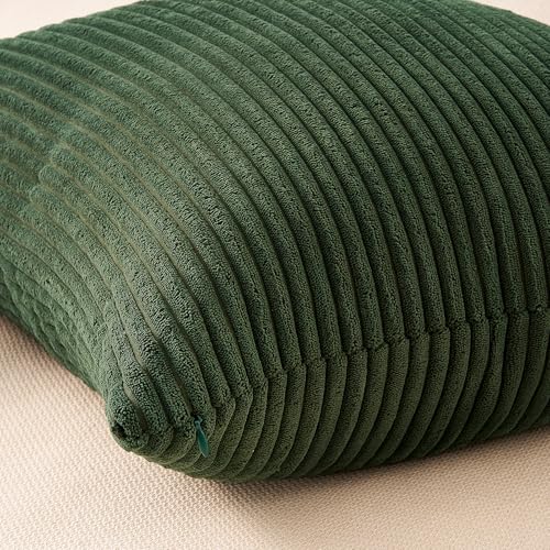 Image of Topfinel 16x16 Inch Set of 4 Green Rust Throw Pillow Covers Boho Farmhouse Cushion Covers Soft Corduroy Fall Home Decor for Couch Bed Sofa Living Room