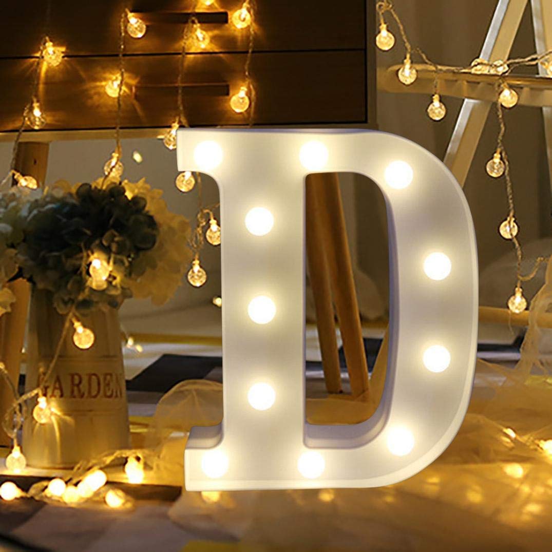 Consio LED Marquee Letter Lights Sign 26 Alphabet Light Up Letters Sign for Night Light Wedding Birthday Party Battery Powered Christmas Lamp Home Bar Decoration