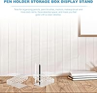 Vista 9 de EXCEART Soporte de exhibición acrílico para bolígrafo, 4.72 x 3.14 x 2.87 pulgadas, organizador de escritorio transparente para pinceles de pintura